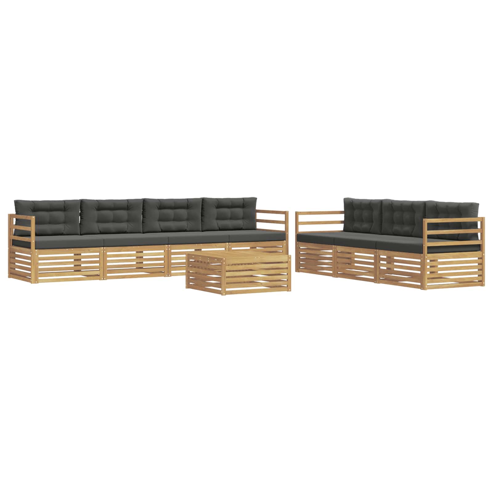 Set vanjskih sofa 8 kom. Bijela i antracit Poliester