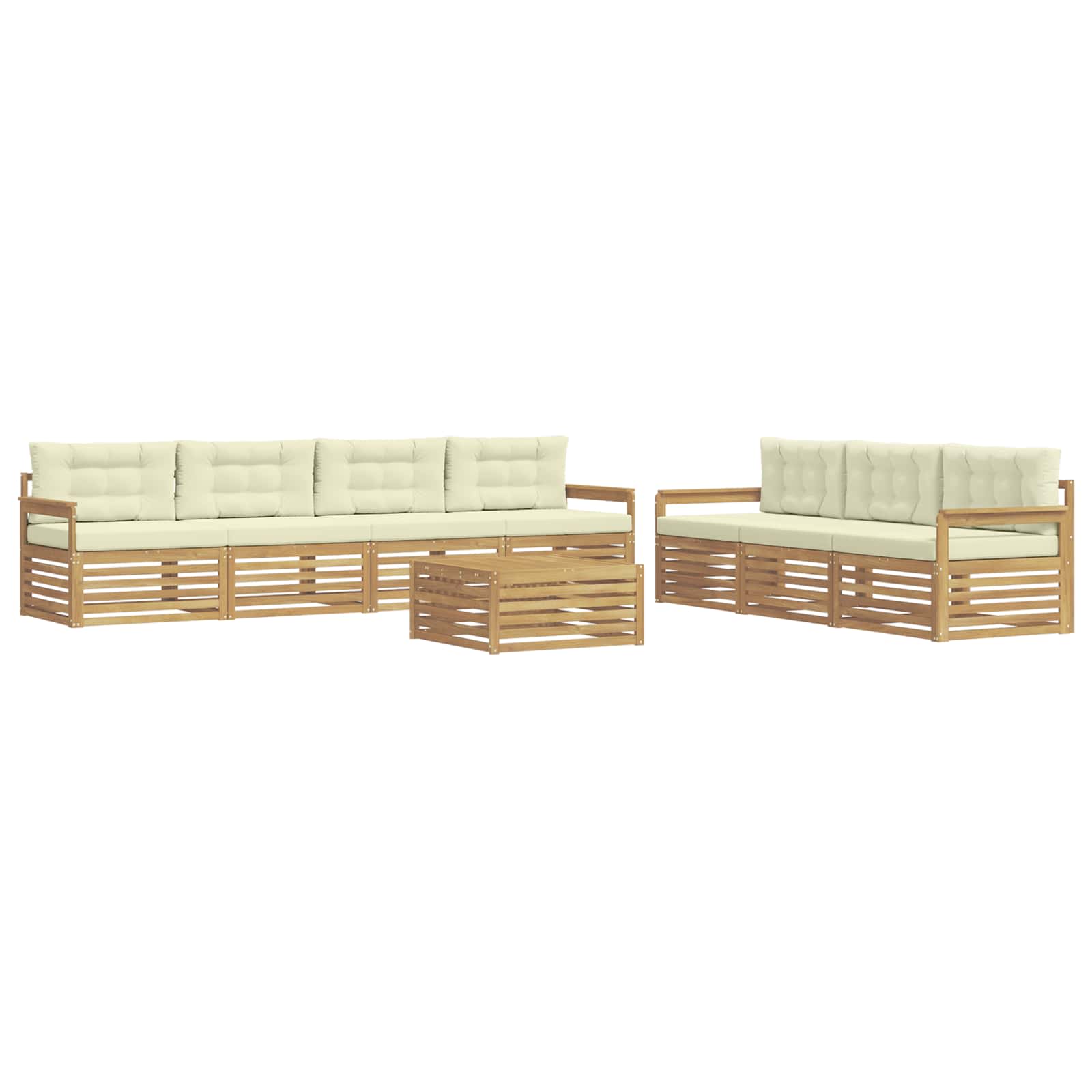 Set vanjskih sofa 8 pcs Bijela i krem 79 x 79 x 37 cm Poliester