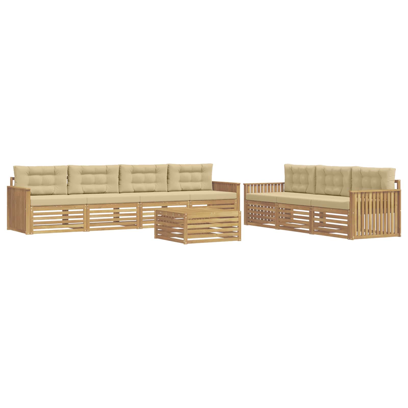 Set vanjskih sofa 8 kom. Bijela i bež