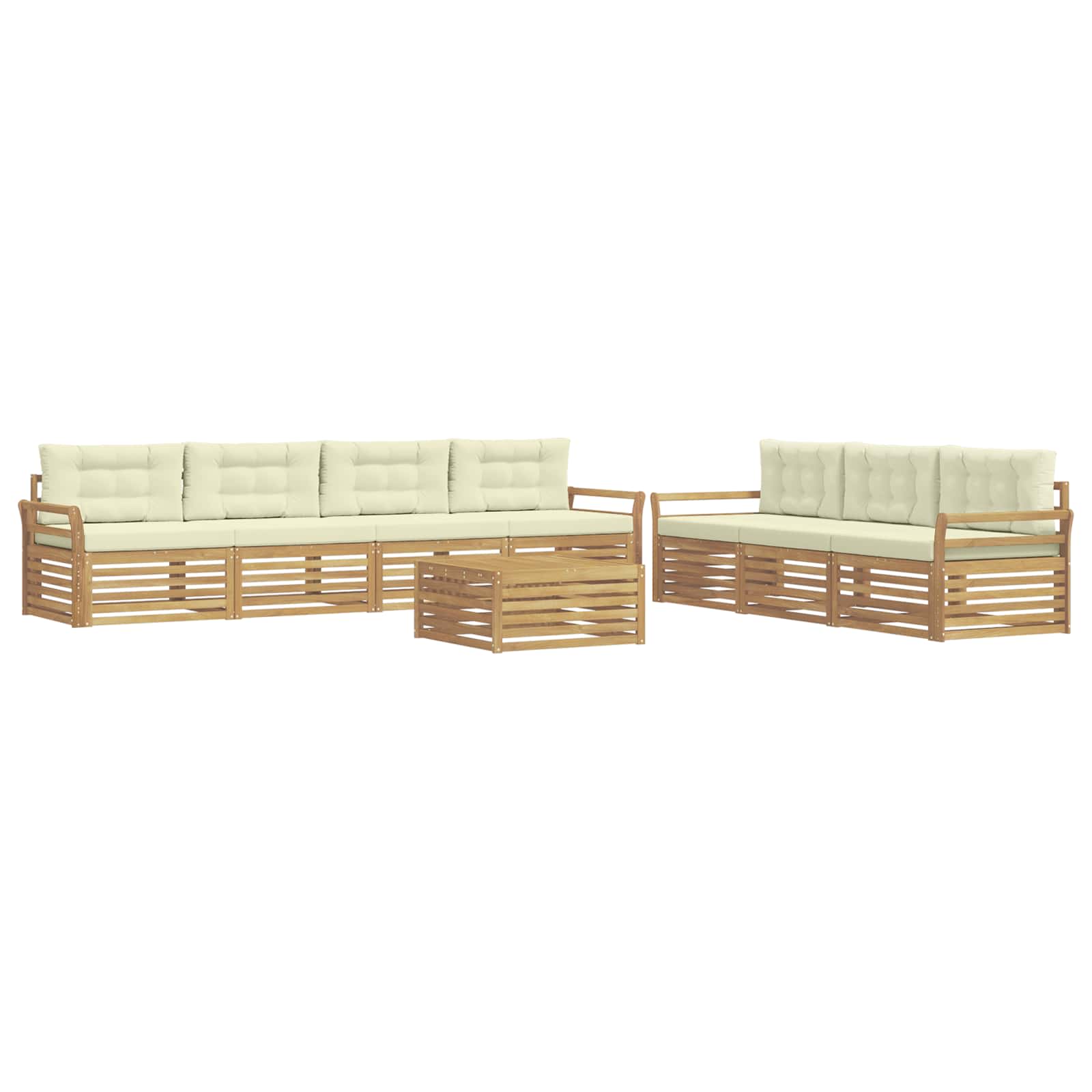 Set vanjskih sofa 8 kom. Bijela i krem