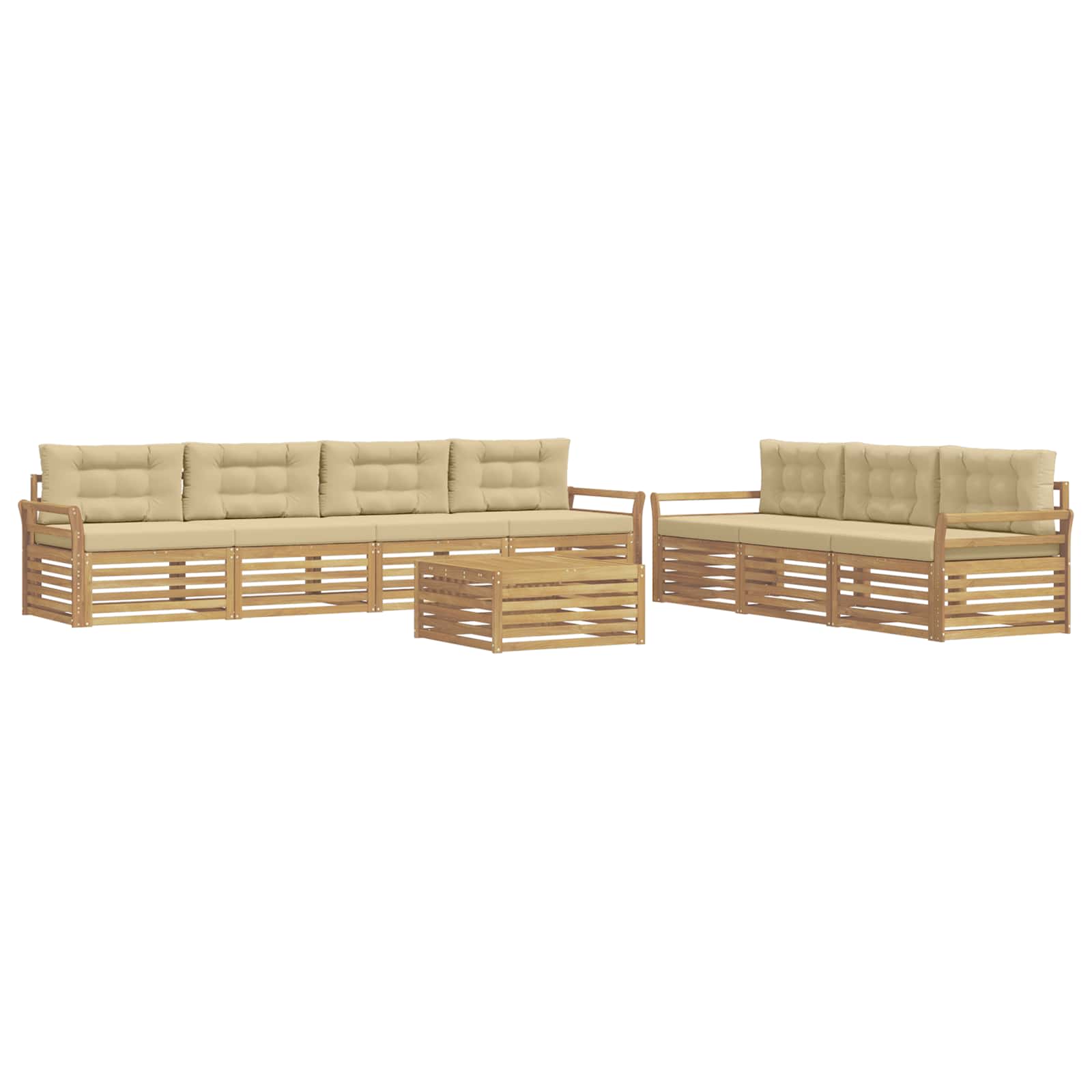 Set vanjskih sofa 8 kom. Bijela i bež