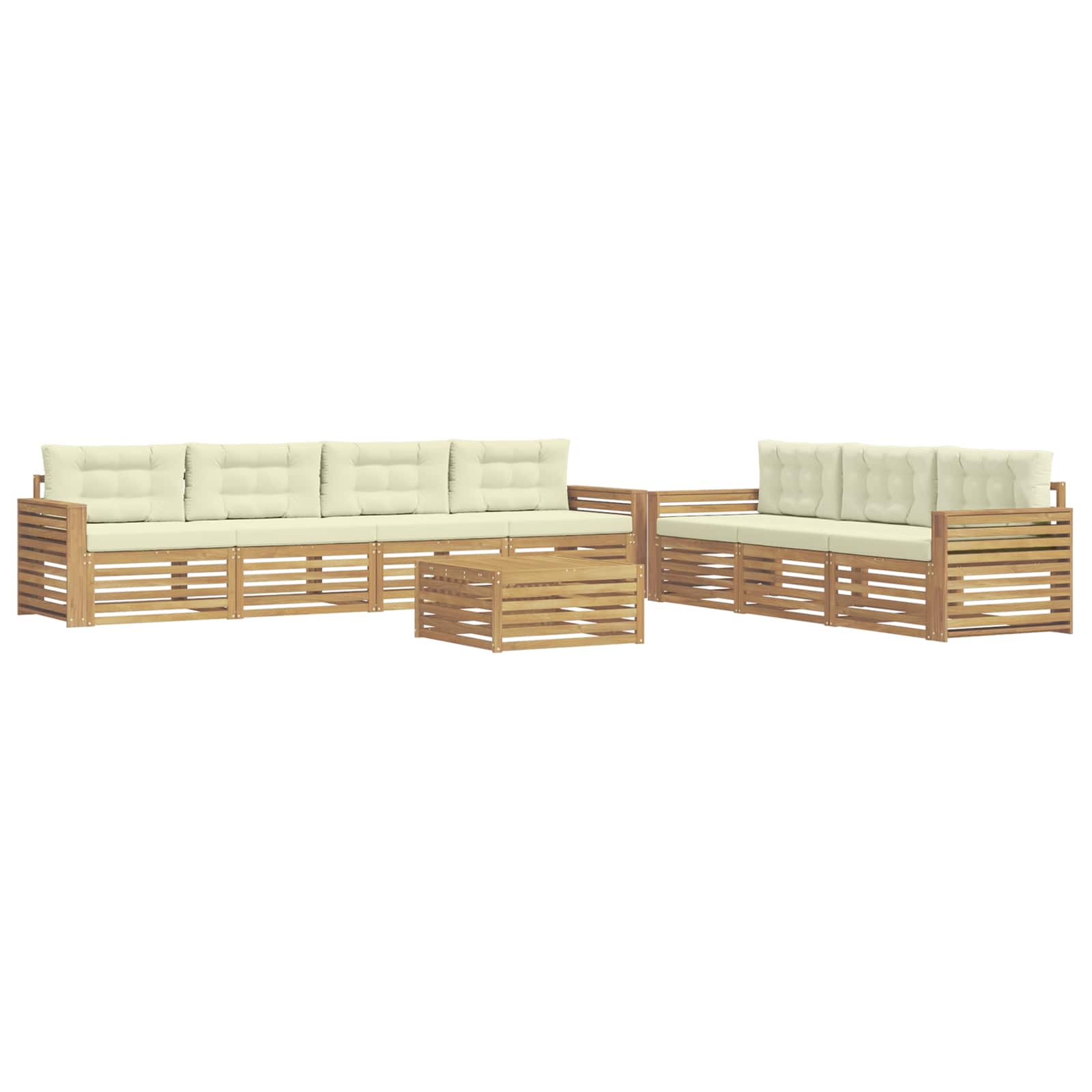 Set vanjskih sofa 8 kom. Bijela i krem