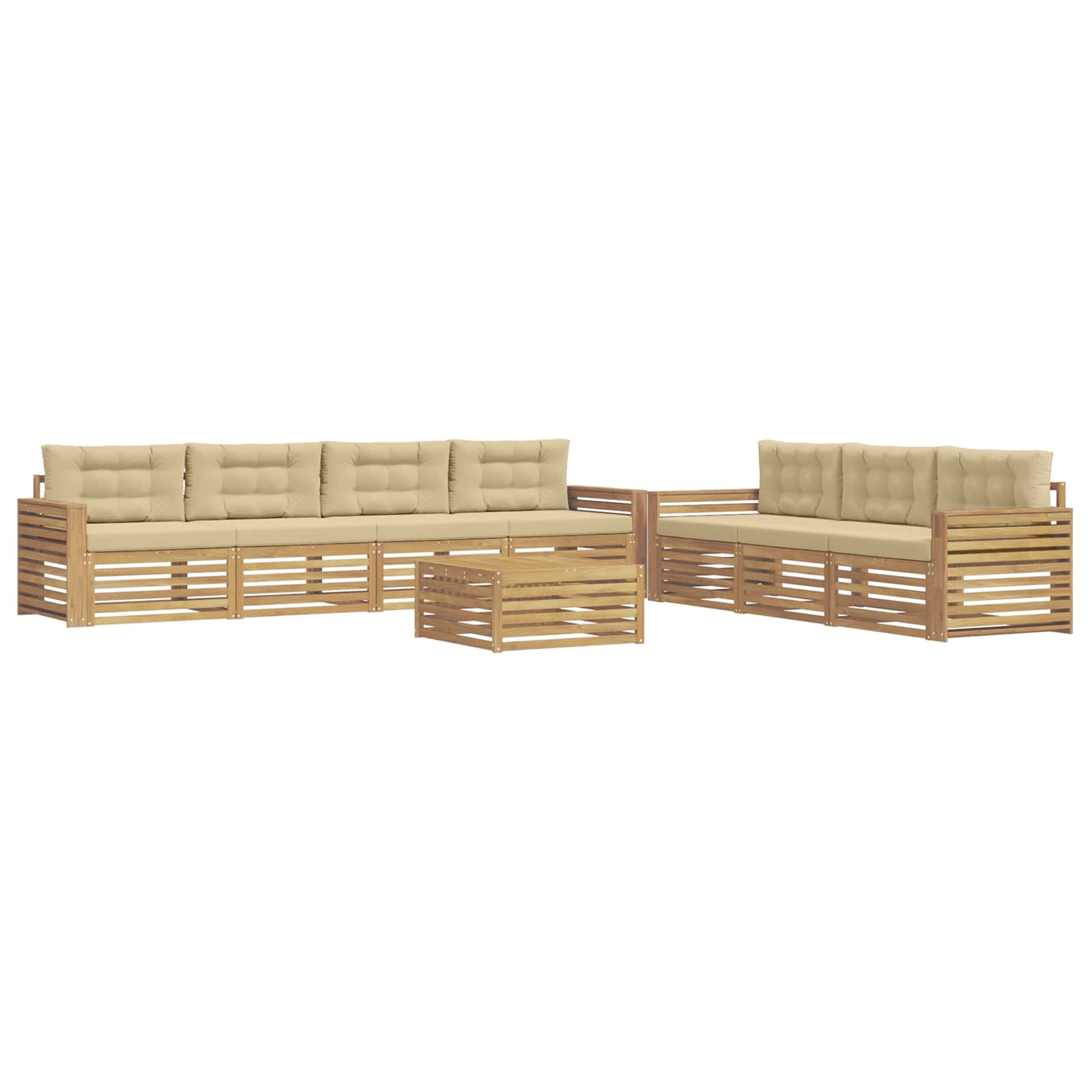 Set vanjskih sofa 8 kom. Bijela i bež