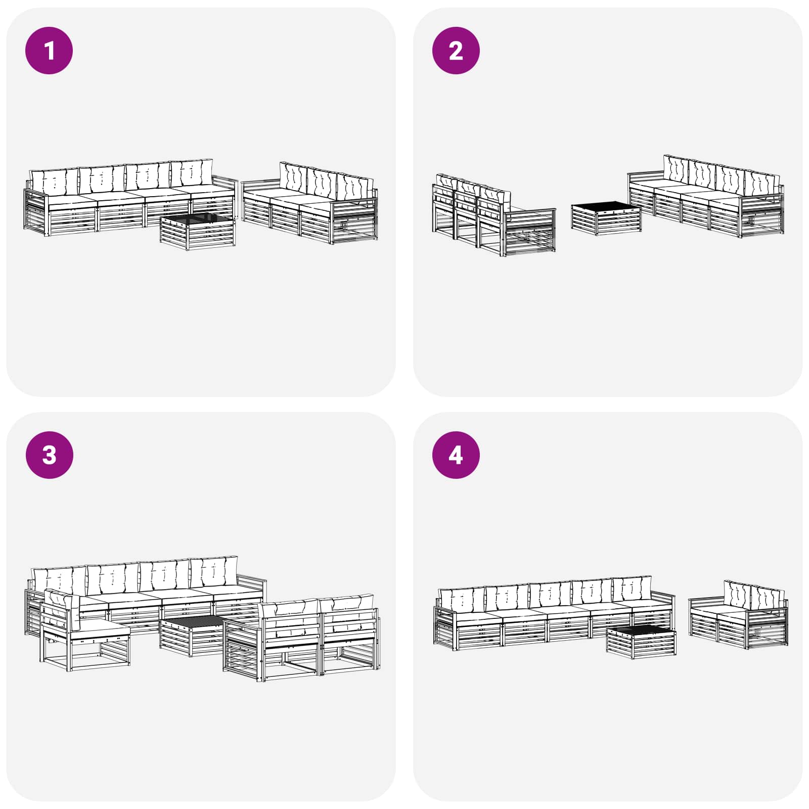 Set vanjskih sofa 8 pcs Bijela i bež 79 x 79 x 37 cm Poliester