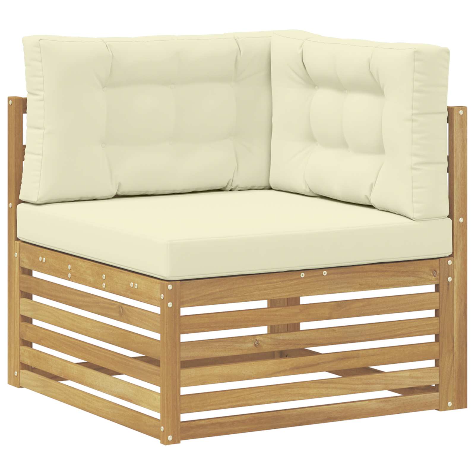 Set vanjskih sofa 8 pcs Bijela i krem Čvrsto drvo akacije