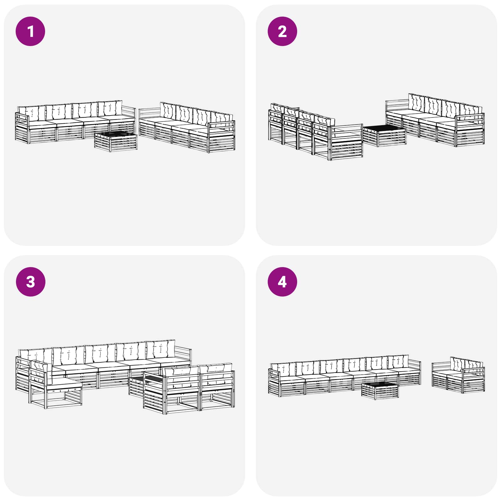 Set vanjskih sofa s jastukom 9 pcs Bijela i krem Poliester