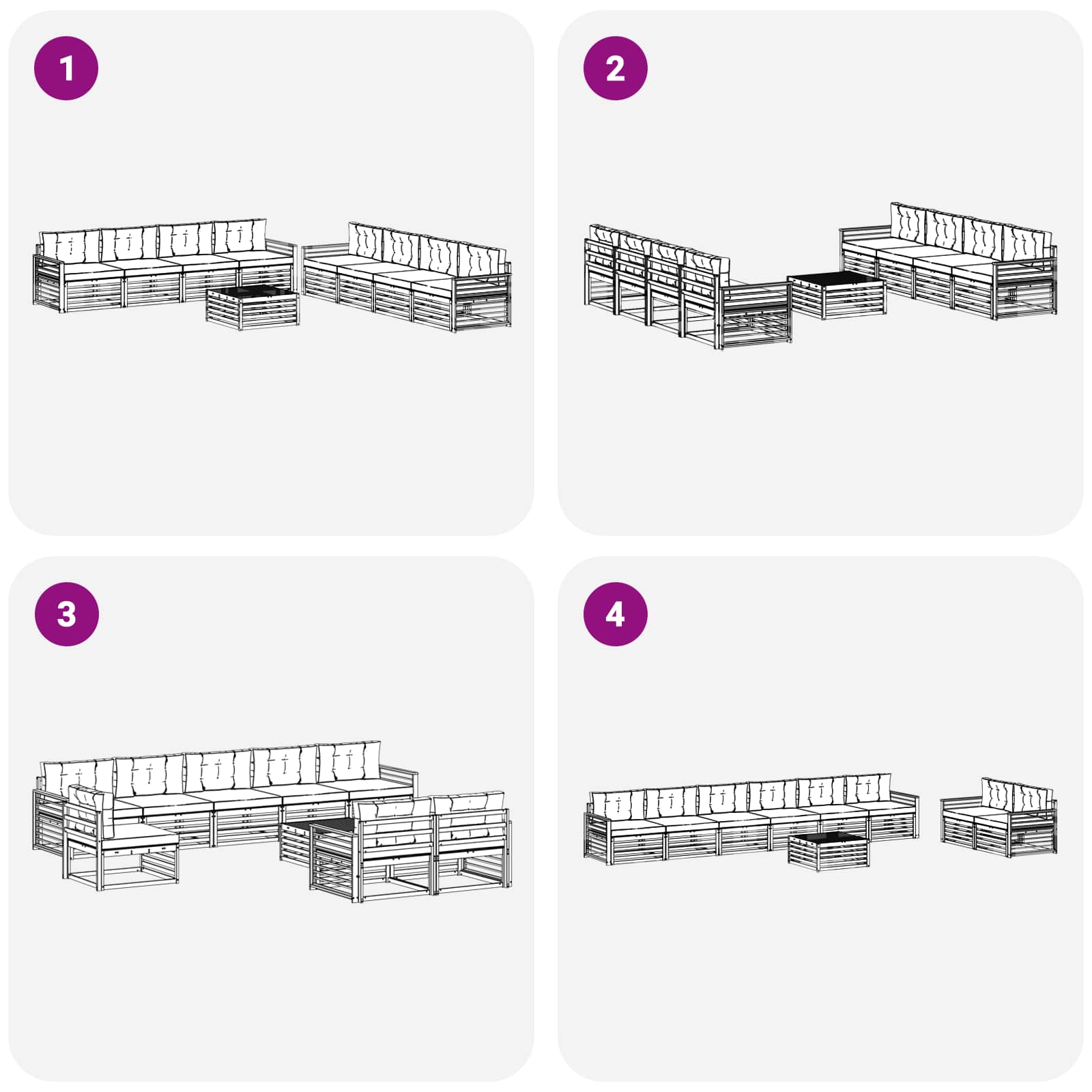 Set vanjskih sofa s jastukom 9 pcs Bijela i antracit Poliester