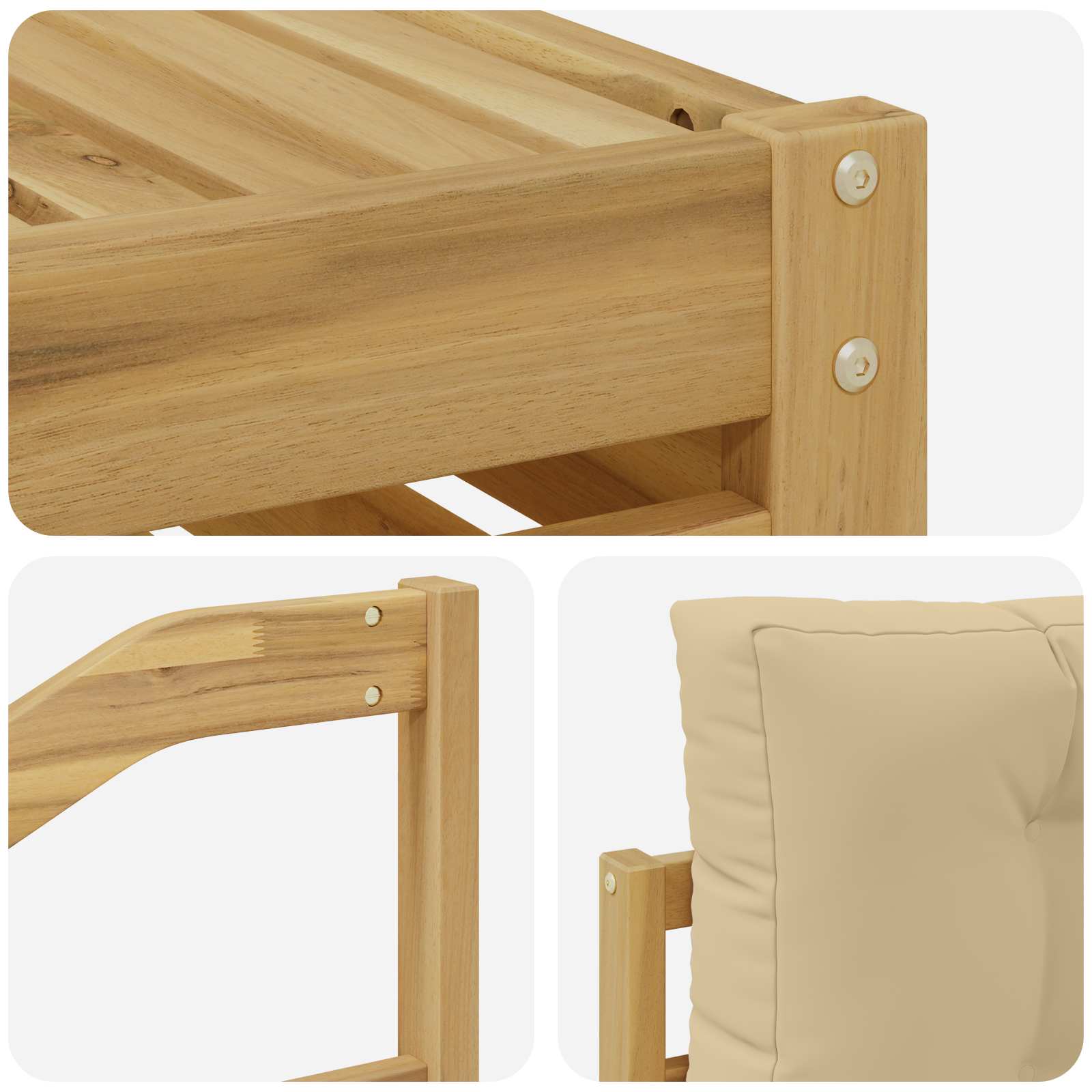 Set vanjskih sofa s jastukom 9 pcs Bijela i bež Poliester
