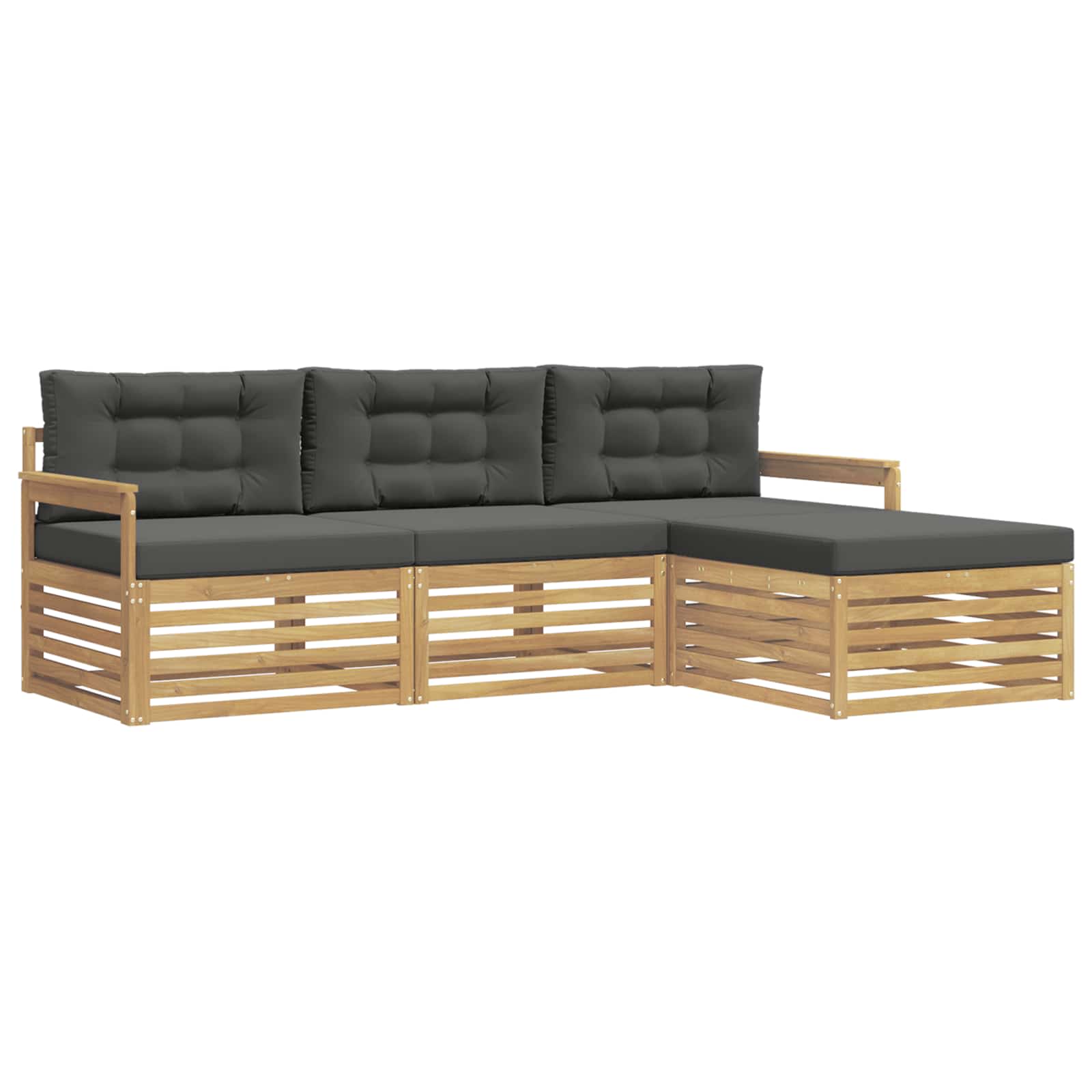 Set vanjskih sofa 4 pcs Bijela i antracit Poliester