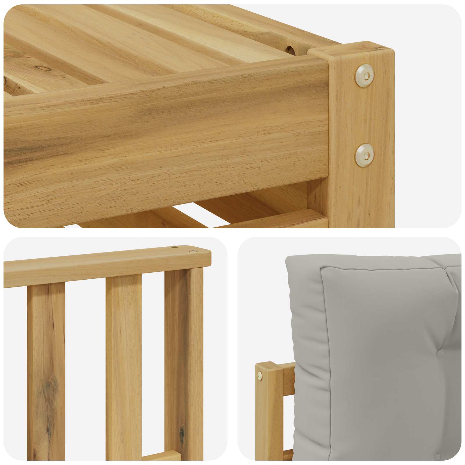Set vanjskih sofa 4 pcs Bijela i svjetlosiva Poliester