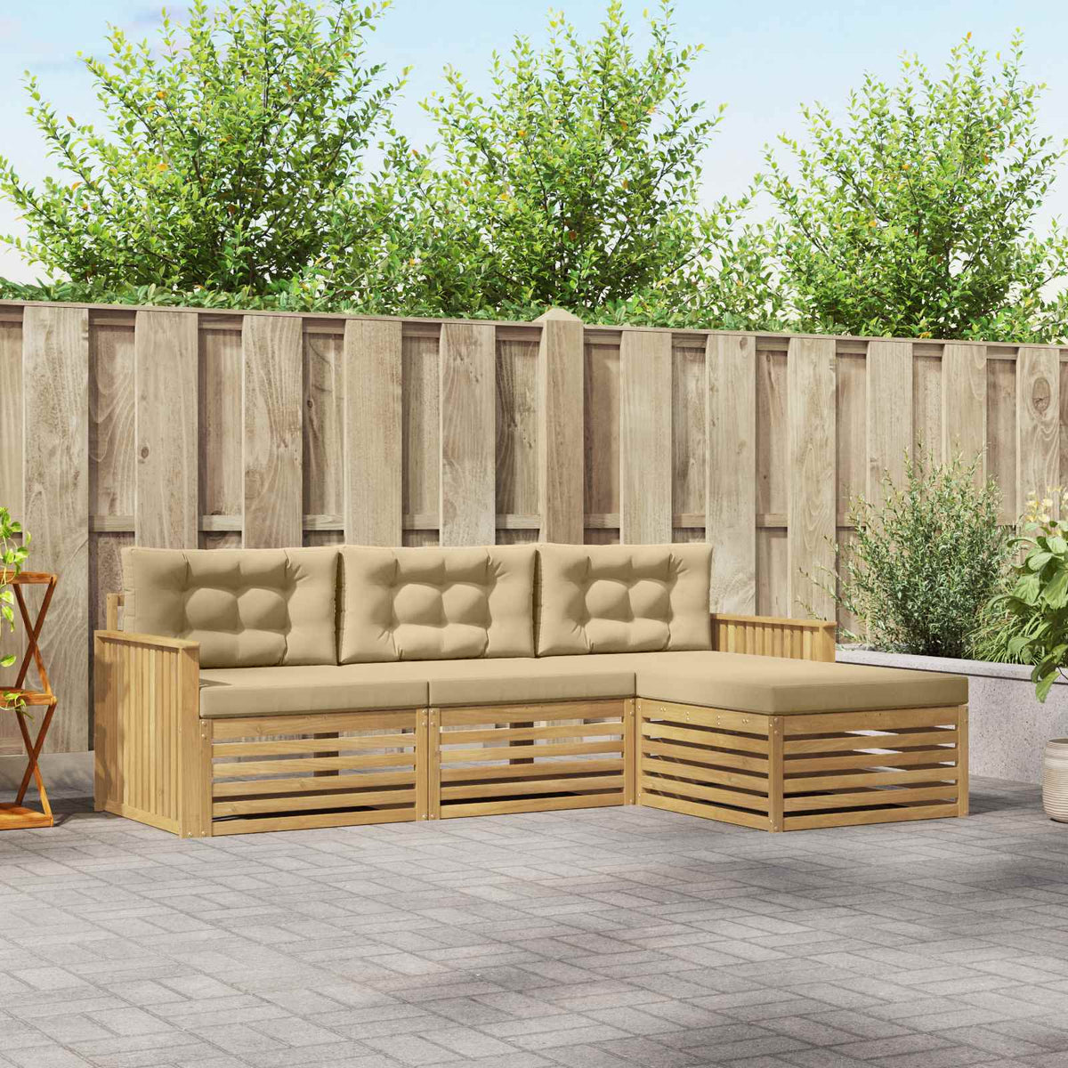 Set vanjskih sofa 4 kom. Bijela i bež