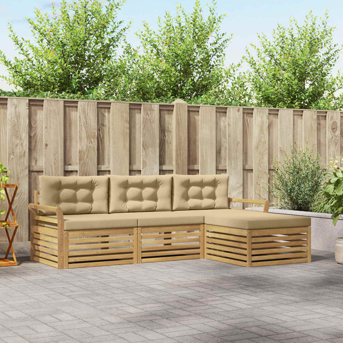 Set vanjskih sofa 4 kom. Bijela i bež