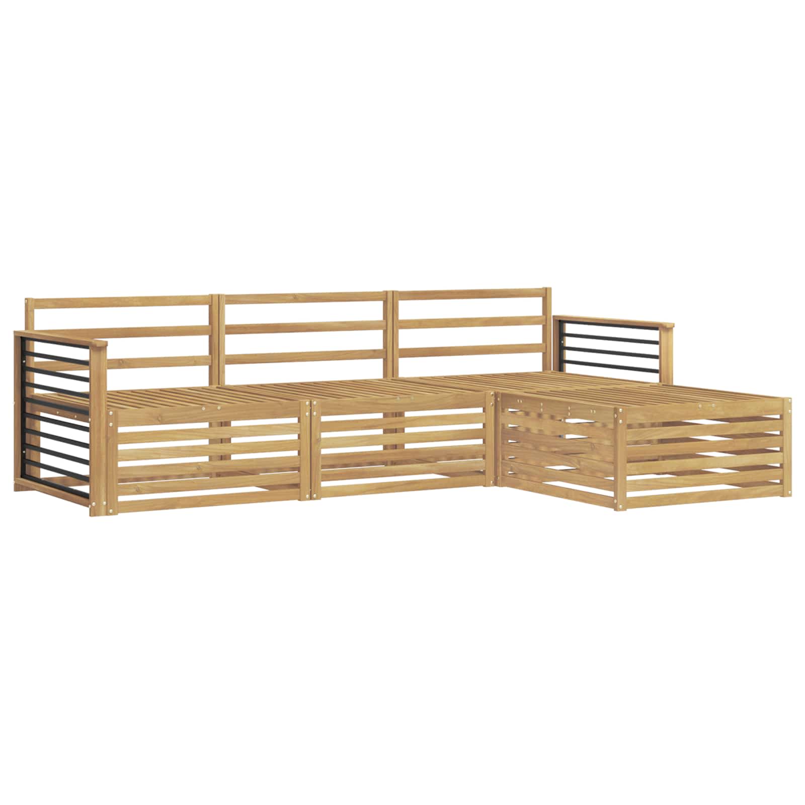 Set vanjskih sofa 4 pcs Bijela Čvrsto drvo akacije