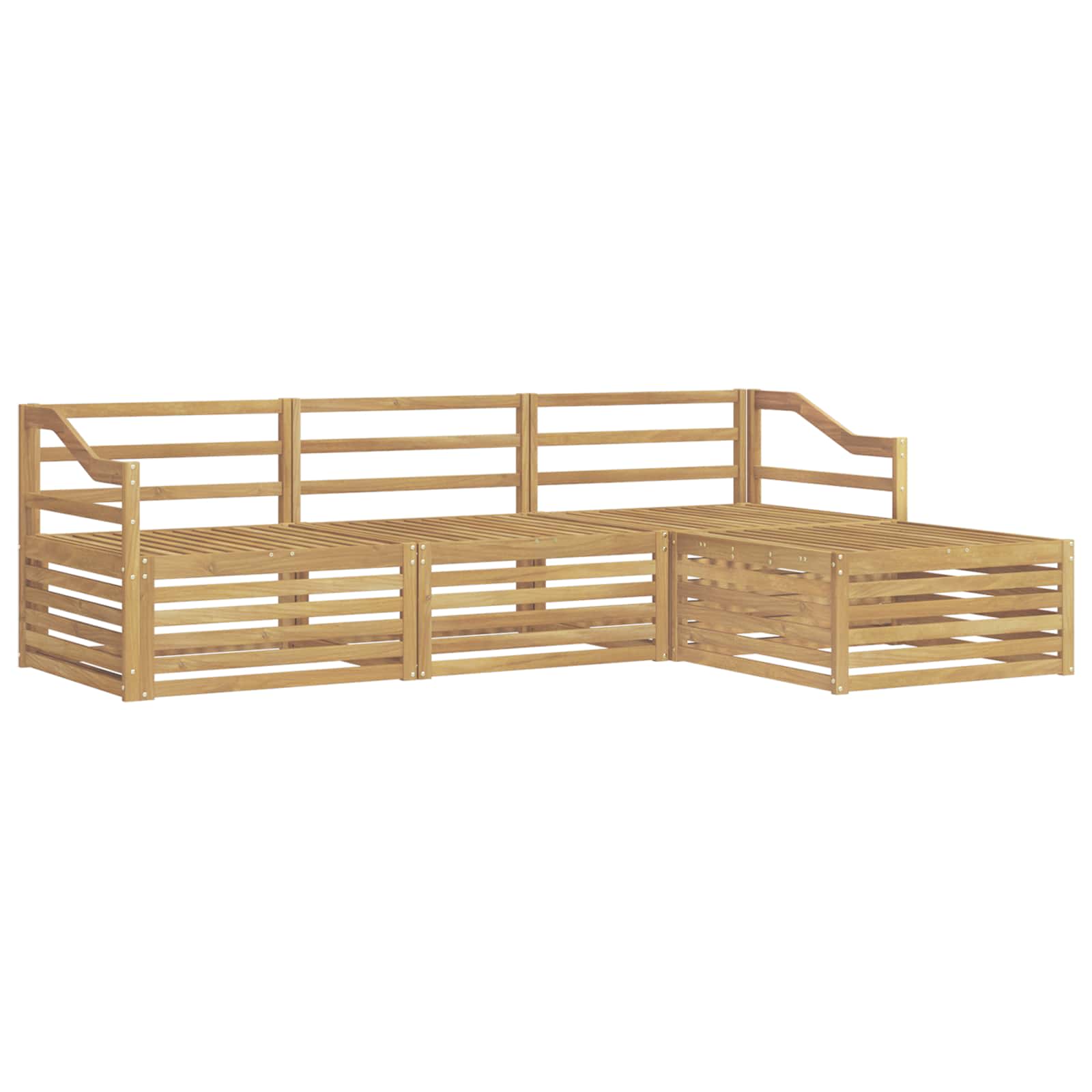 Set vanjskih sofa 4 pcs Bijela Čvrsto drvo akacije