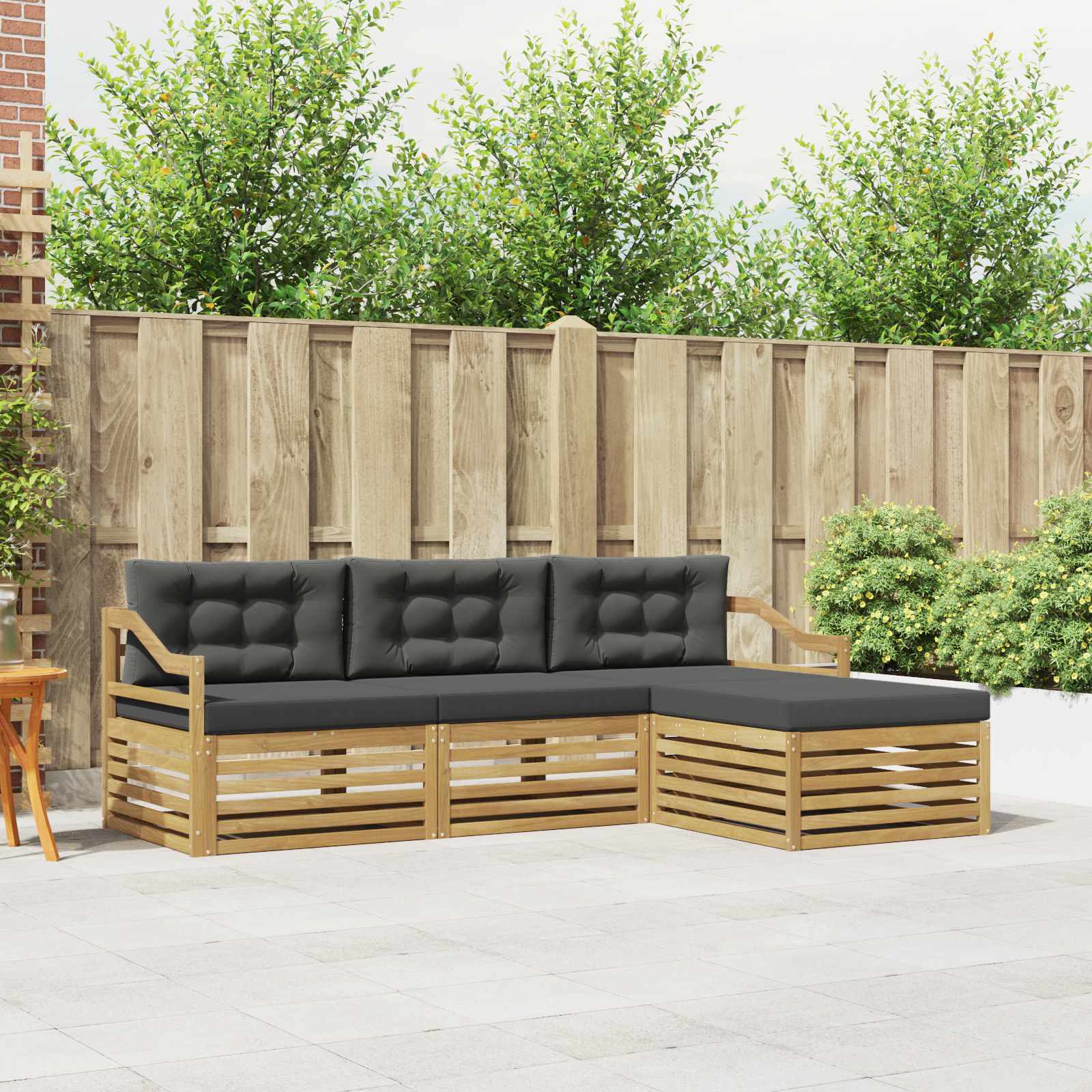Set vanjskih sofa s jastukom 4 pcs Bijela i antracit Poliester