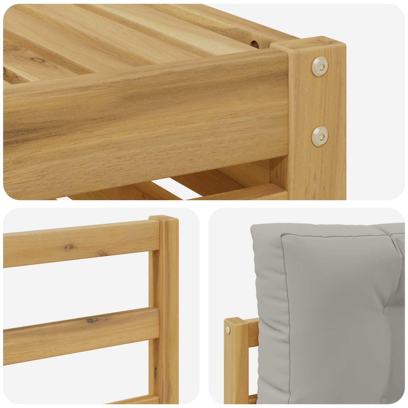 Set vanjskih sofa 5 pcs Bijela i svjetlosiva Poliester