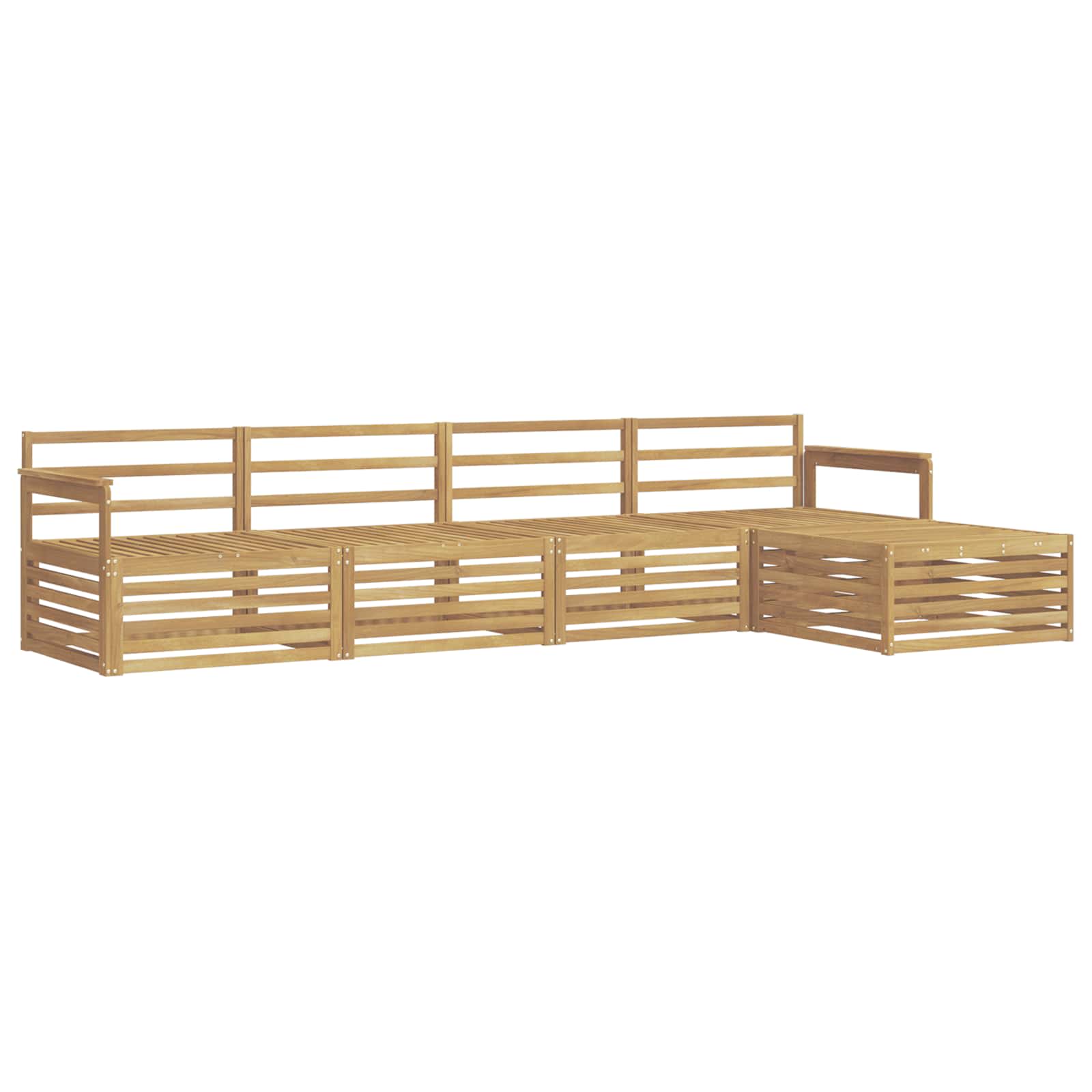 Set vanjskih sofa 5 pcs Bijela Čvrsto drvo akacije