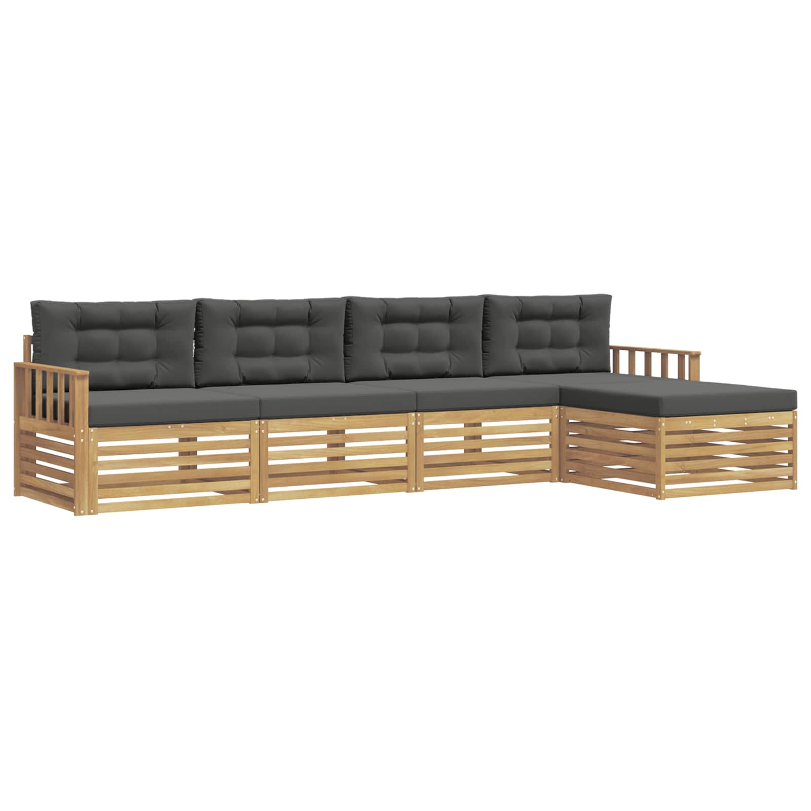 Set vanjskih sofa s jastukom 5 pcs Bijela i antracit Poliester