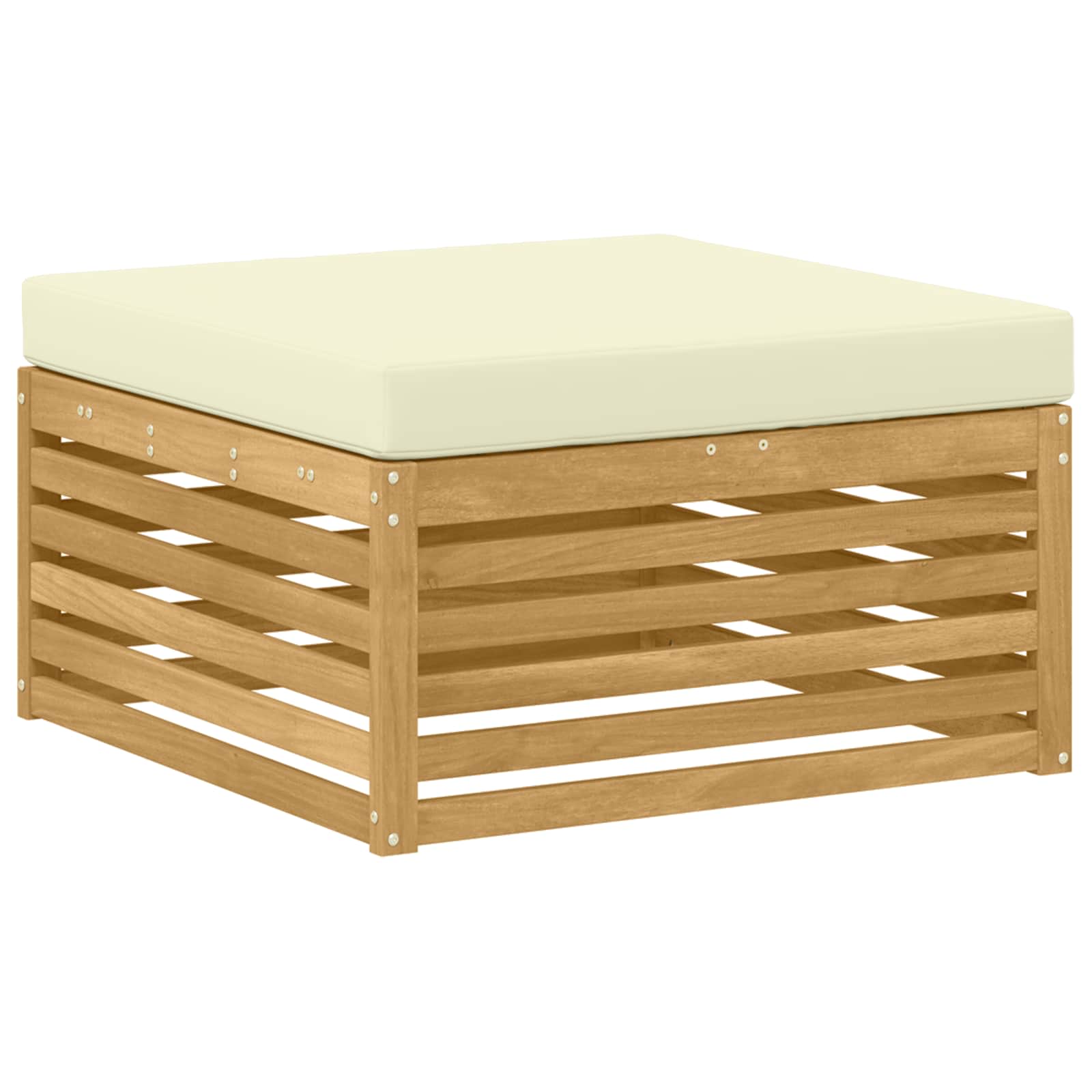 Set vanjskih sofa s jastukom 5 pcs Bijela i krem Poliester