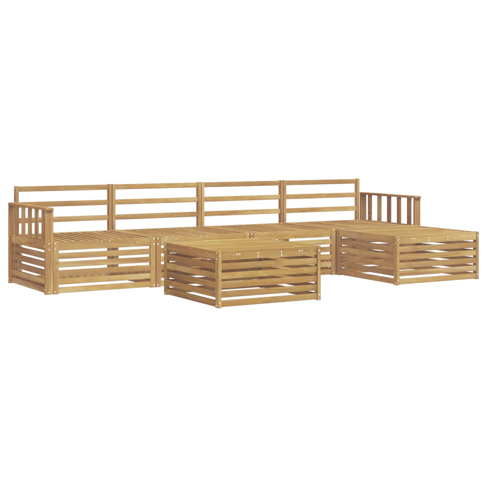 Set vanjskih sofa 7 pcs Bijela Čvrsto drvo akacije