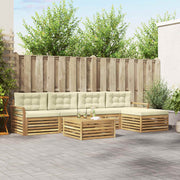 Set vanjskih sofa 6 kom. Bijela i krem Poliester