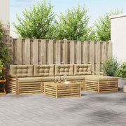 Set vanjskih sofa 6 kom. Bijela i bež Poliester