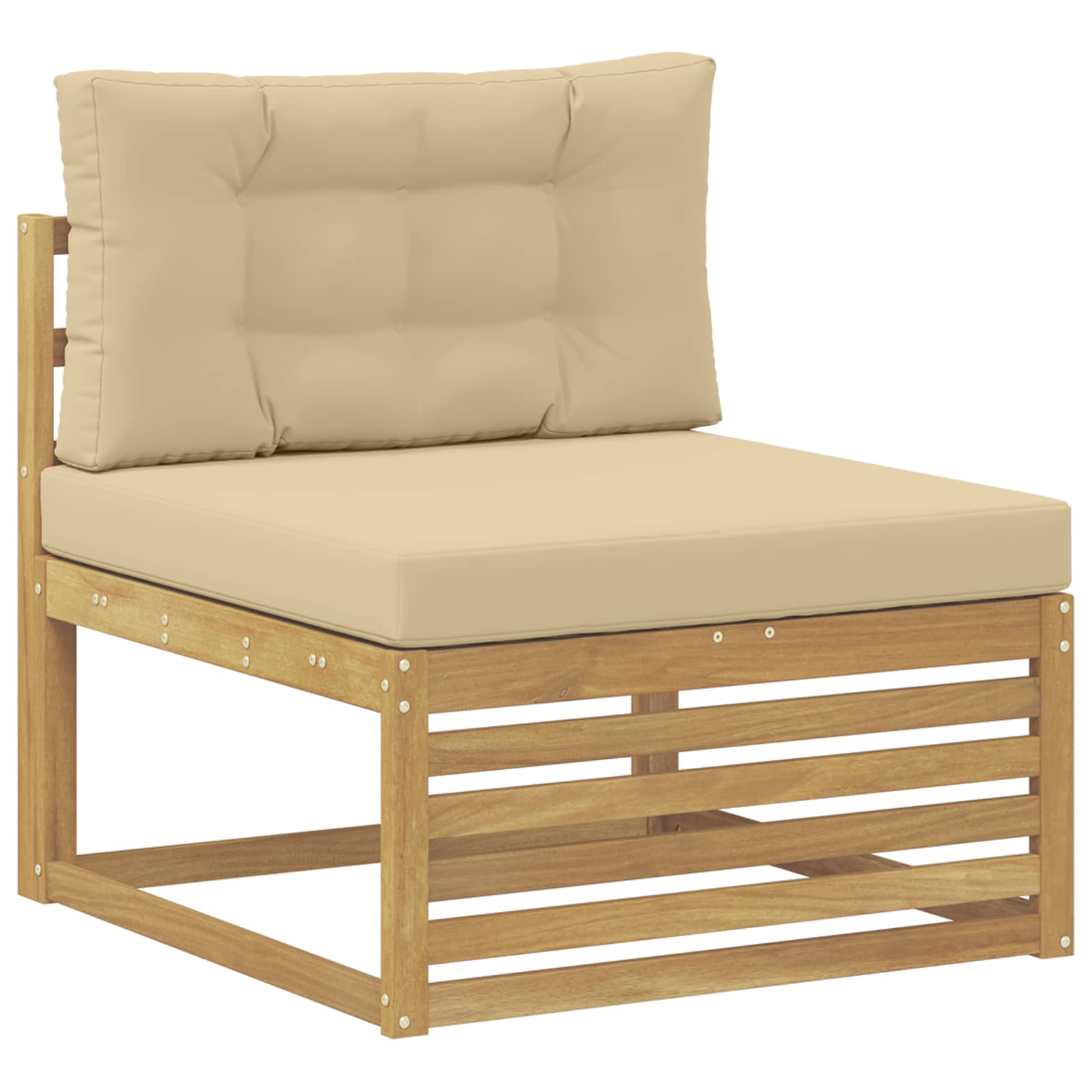 Set vanjskih sofa 6 kom. Bijela i bež Poliester