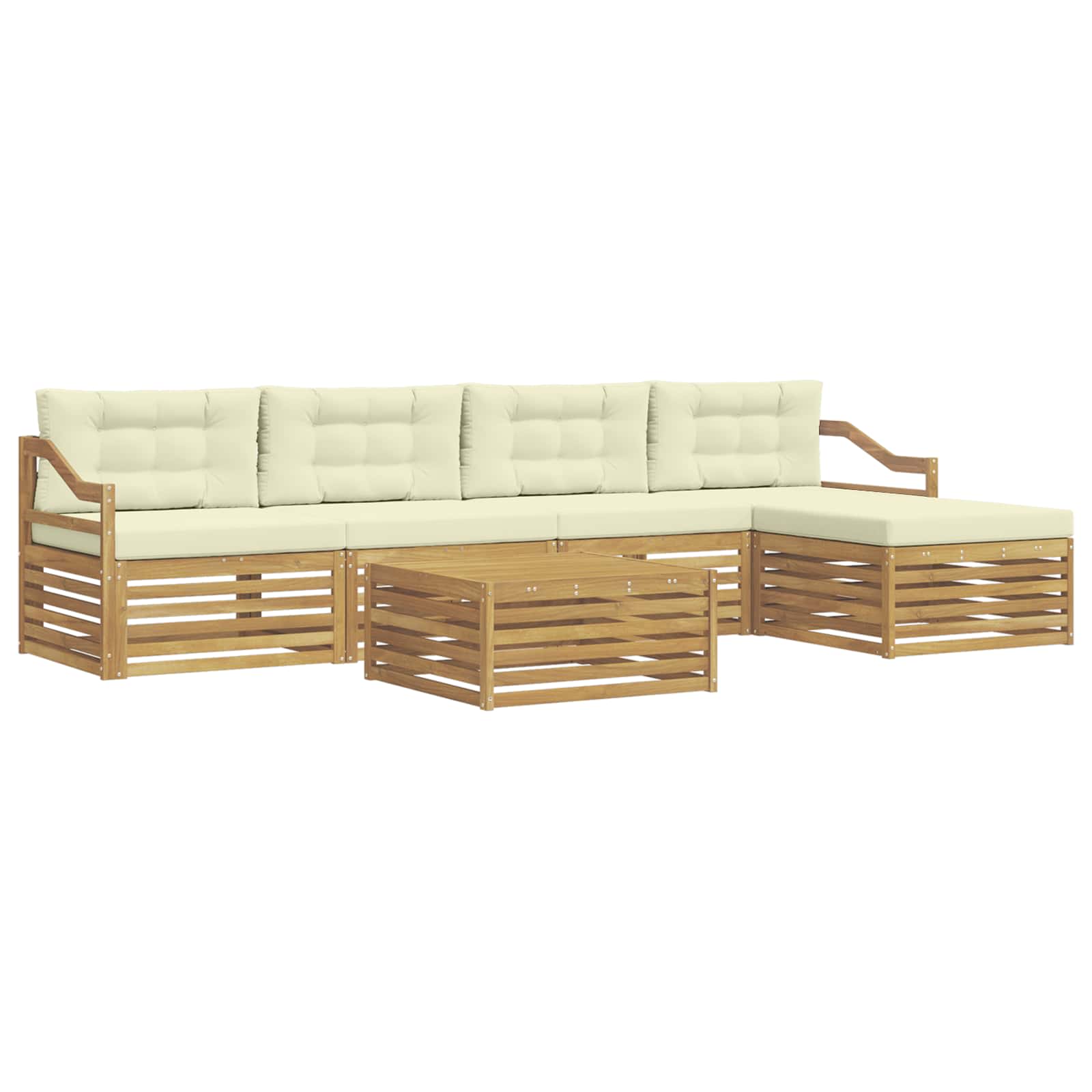 Set vanjskih sofa 6 pcs Bijela i krem 79 x 79 x 37 cm Poliester