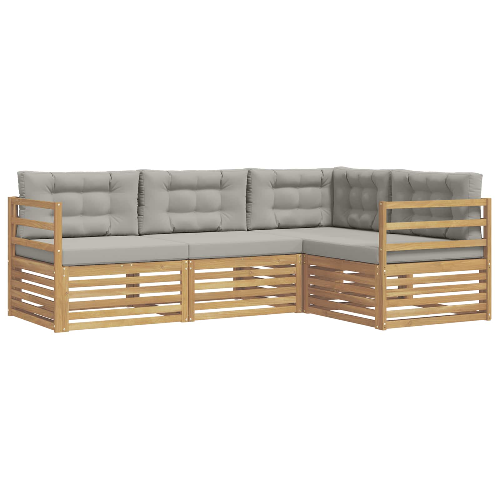 Set vanjskih sofa 4 pcs Bijela i svjetlosiva