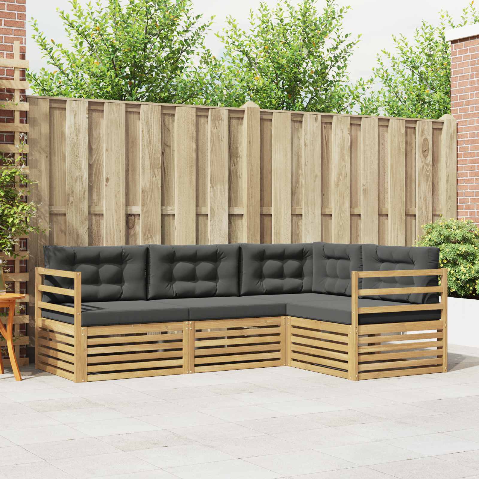 Set vanjskih sofa 4 kom. Bijela i antracit Poliester