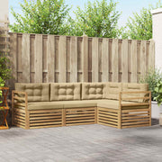 Set vanjskih sofa 4 pcs Bijela i bež 245,5 x 166,5 x 73 cm