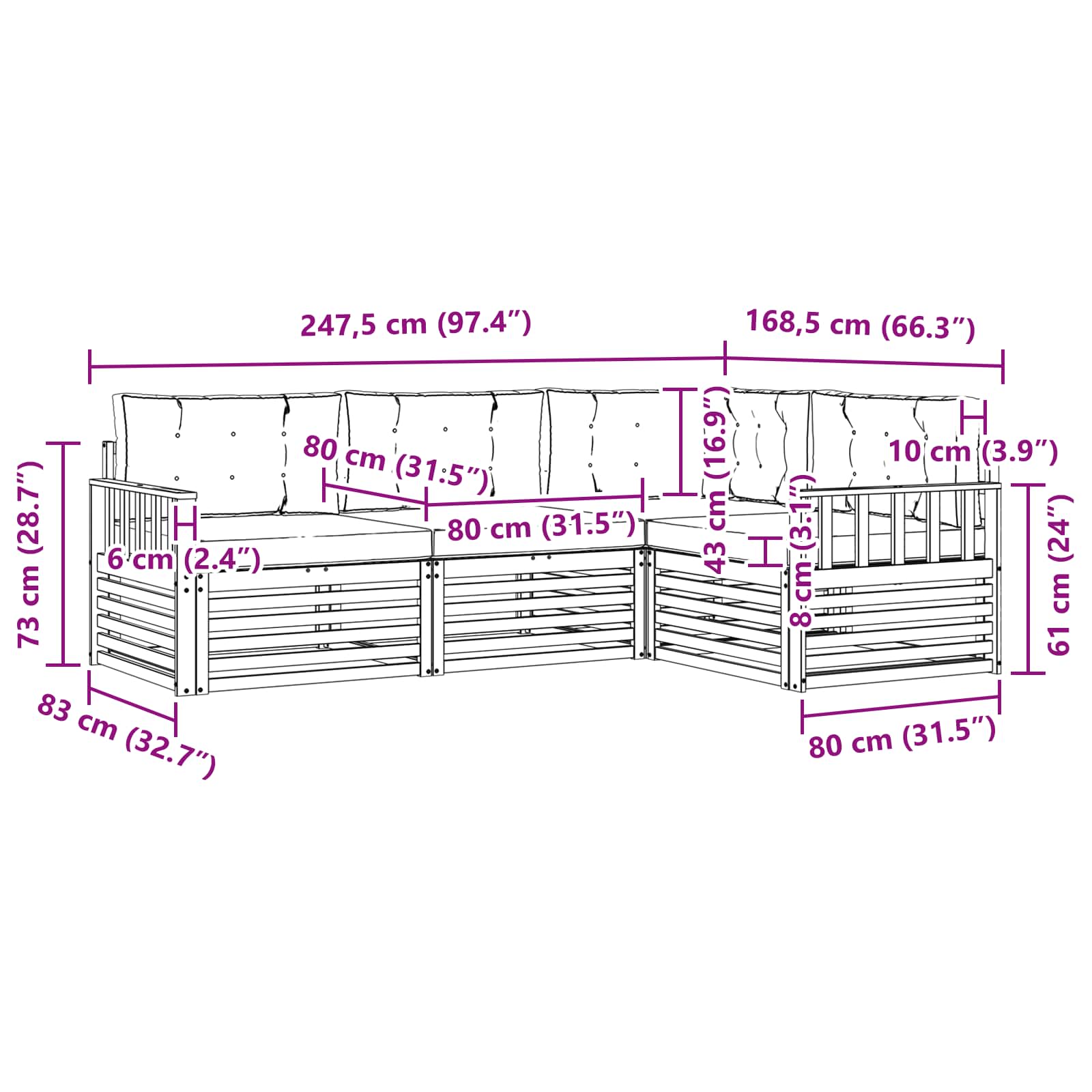Set vanjskih sofa 5 pcs Bijela i svjetlosiva Poliester