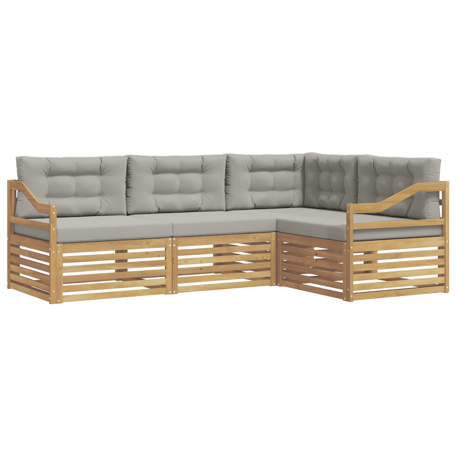 Set vanjskih sofa 4 pcs Bijela i svjetlosiva