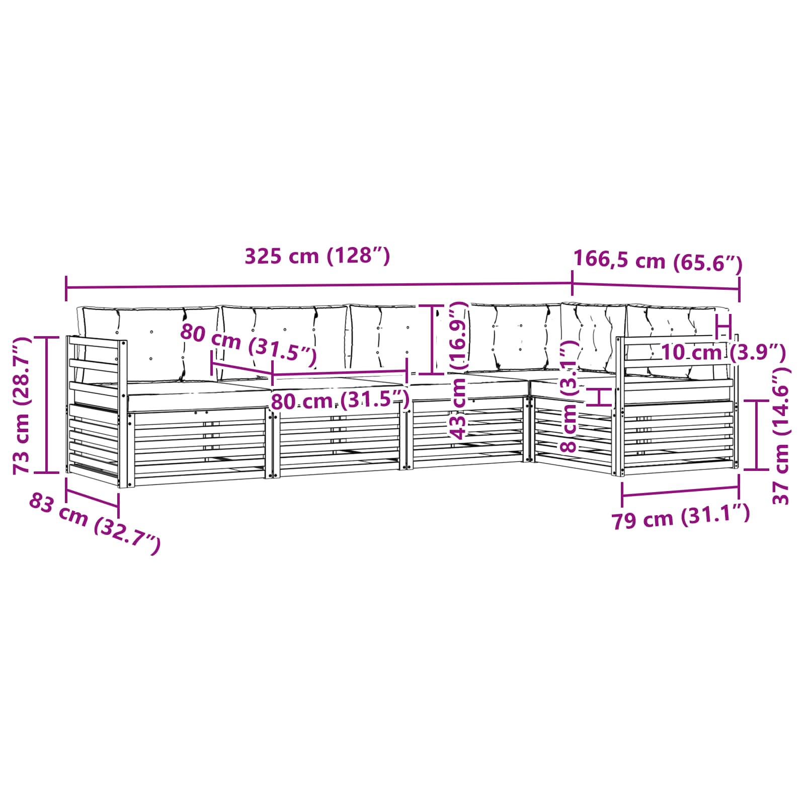 Set vanjskih sofa 5 pcs Bijela i svjetlosiva Poliester