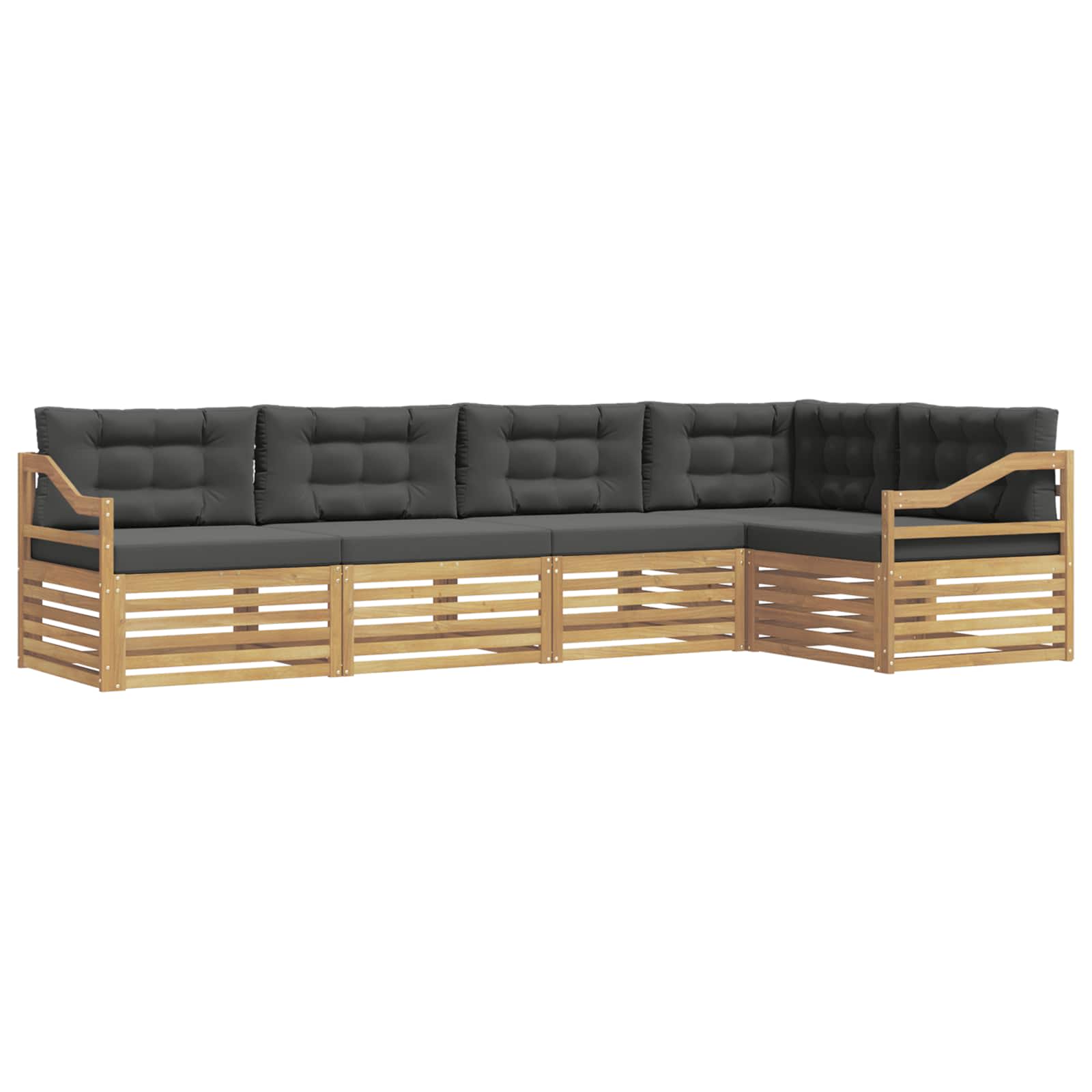 Set vanjskih sofa s jastukom 5 pcs Bijela i antracit Poliester