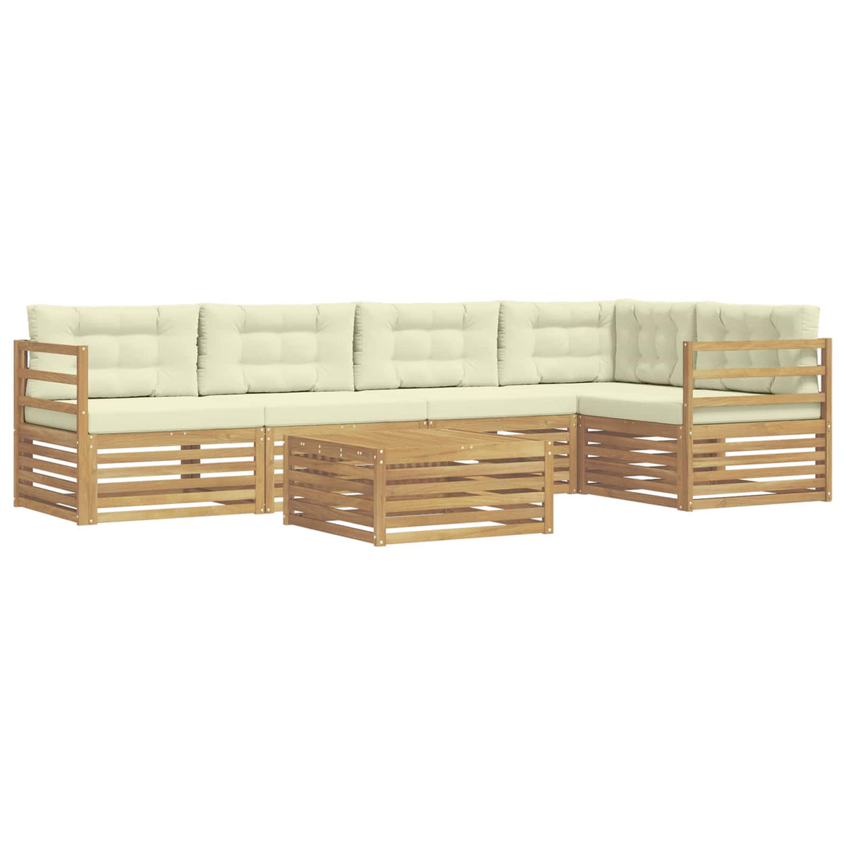 Set vanjskih sofa 6 kom. Bijela i krem Poliester