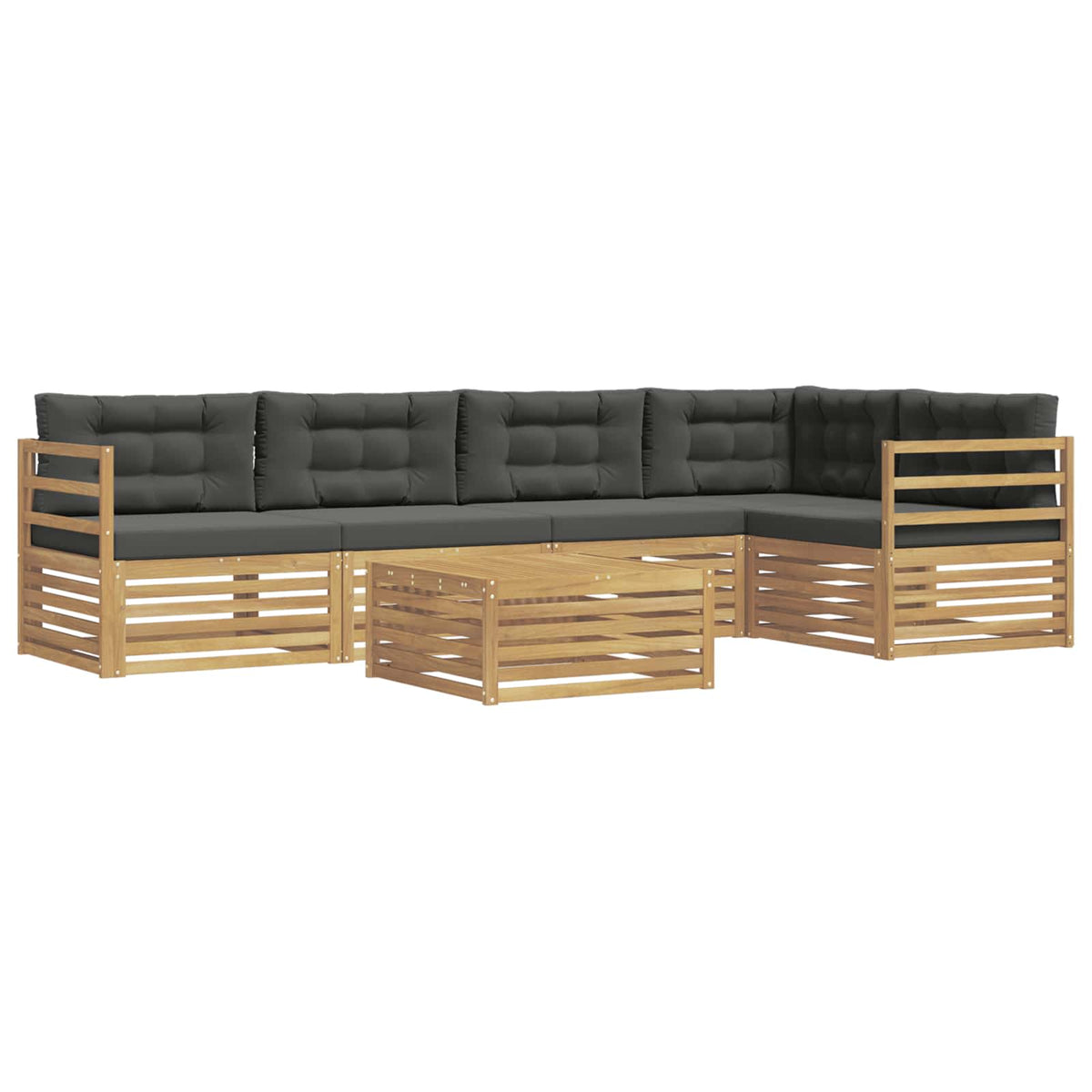 Set vanjskih sofa 6 kom. Bijela i antracit Poliester