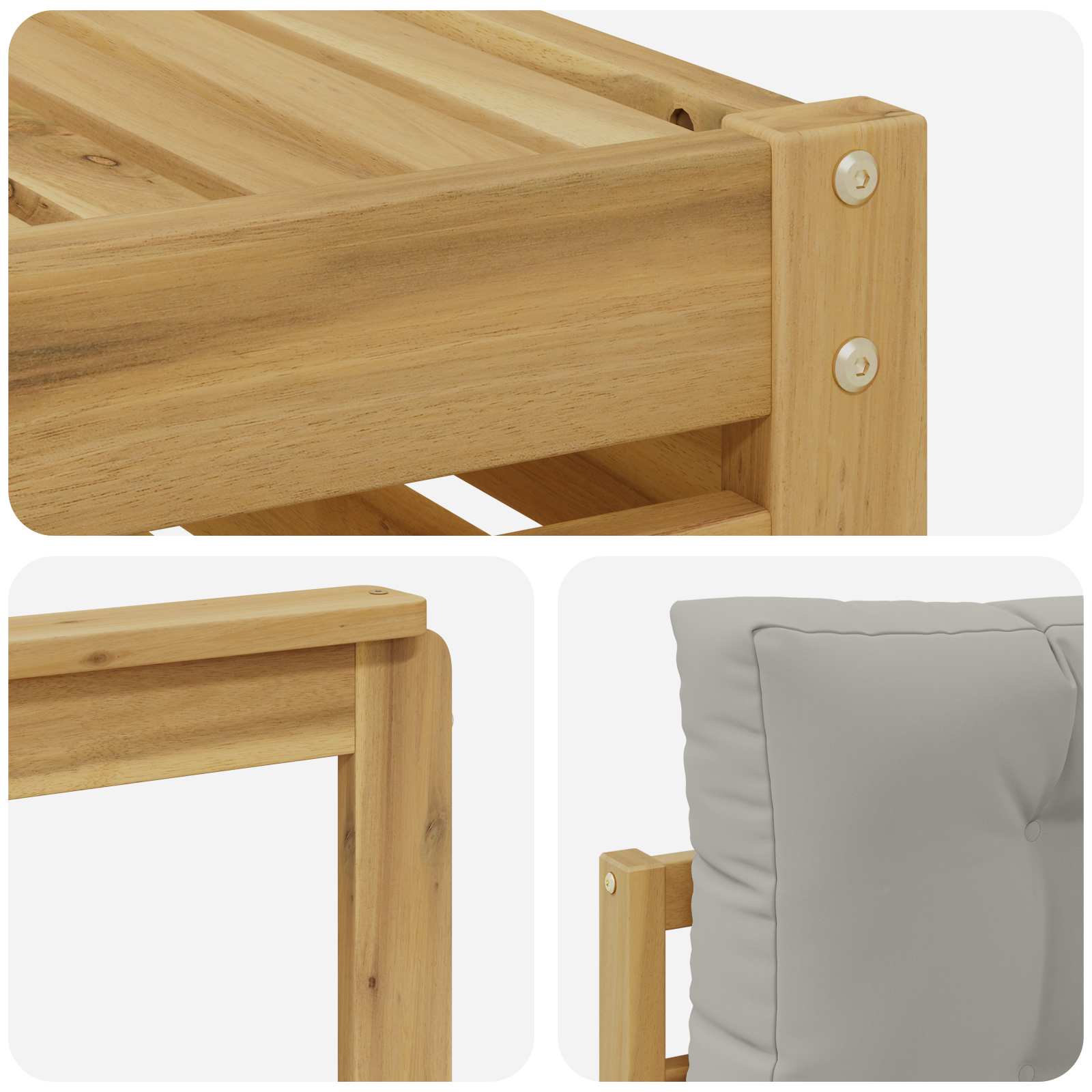 Set vanjskih sofa 6 pcs Bijela i svjetlosiva Poliester