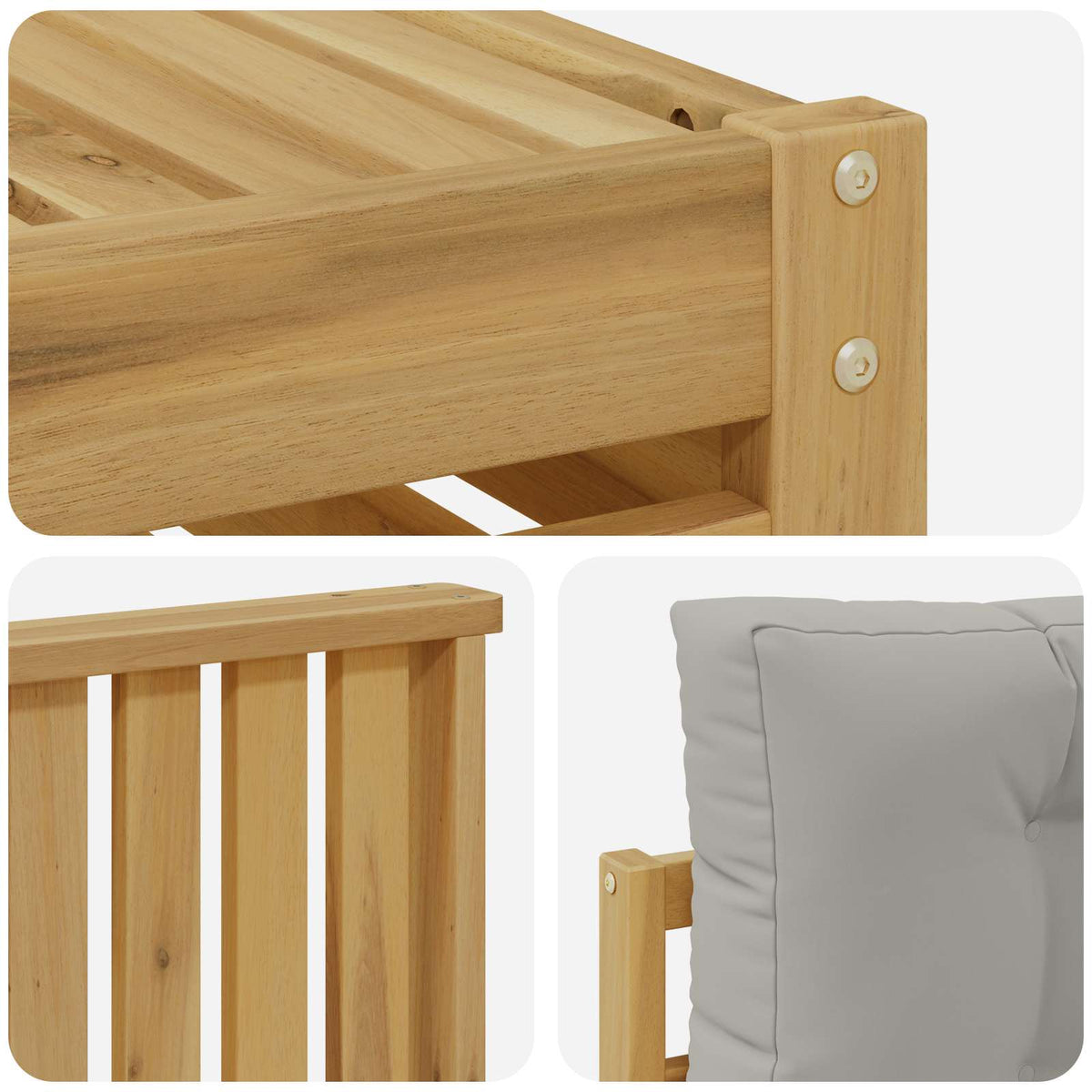 Set vanjskih sofa 6 kom. Bijela i svjetlosiva Poliester