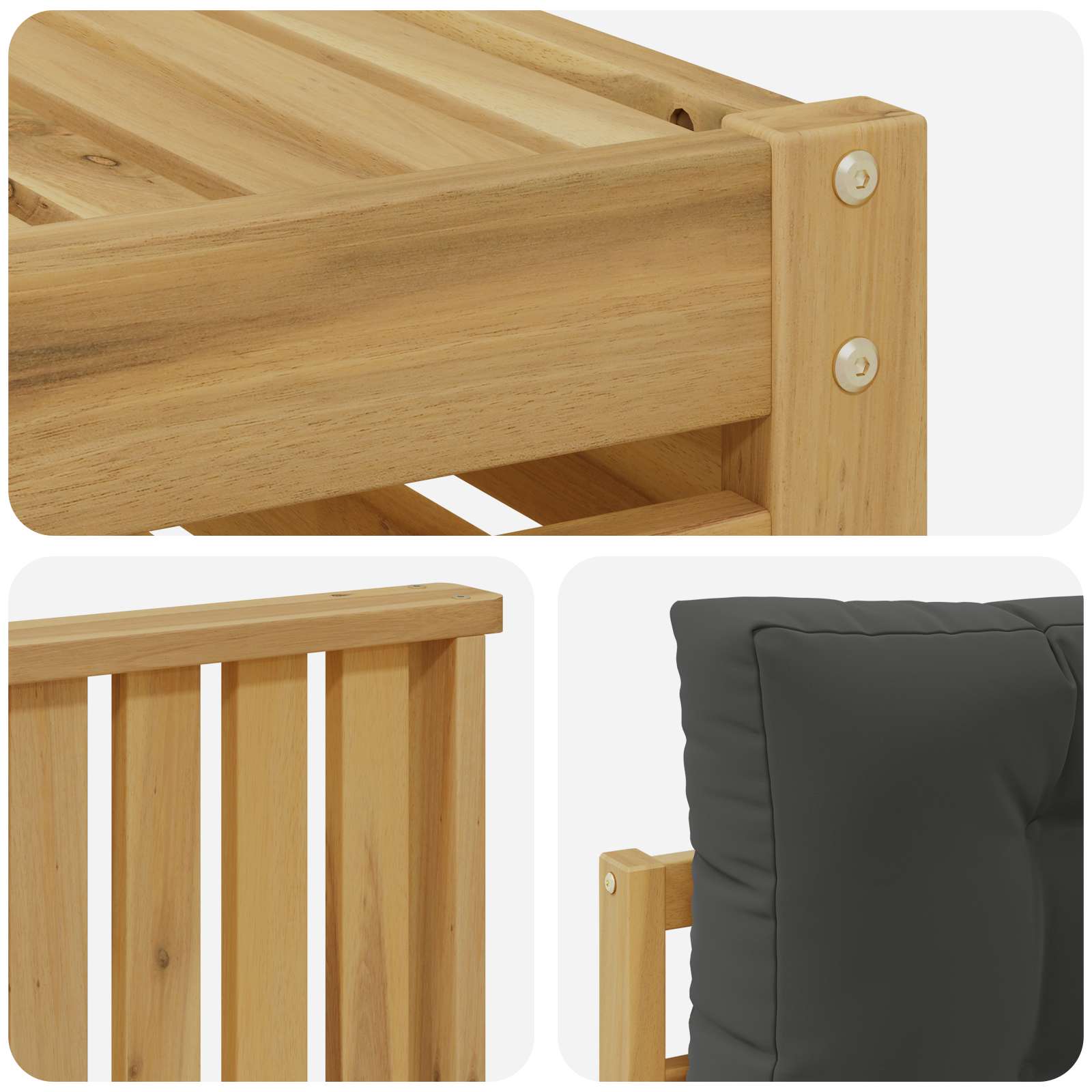 Set vanjskih sofa 6 kom. Bijela i antracit Poliester