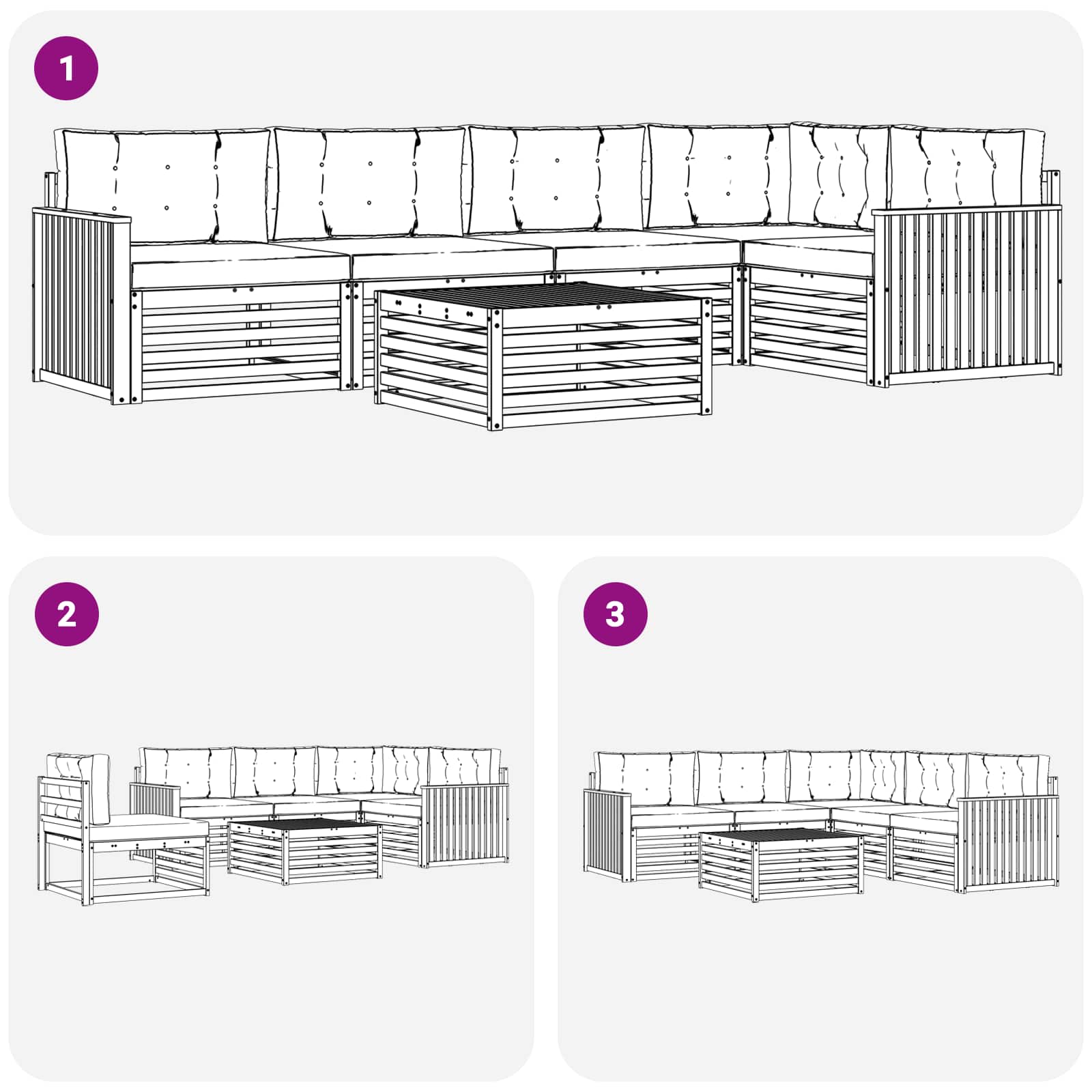 Set vanjskih sofa 6 kom. Bijela i antracit Poliester