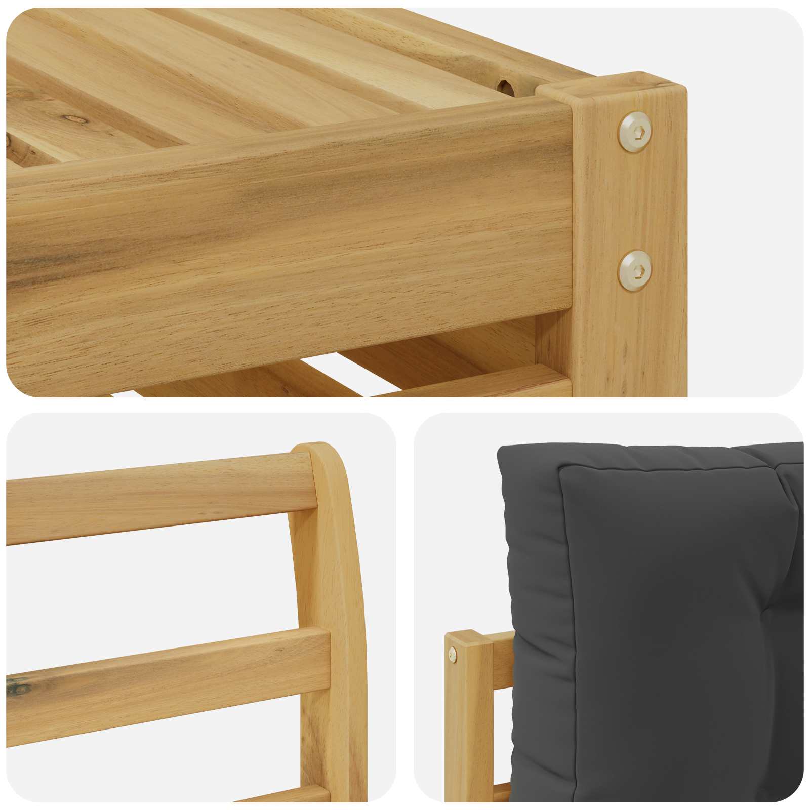 Set vanjskih sofa 6 kom. Bijela i antracit Poliester