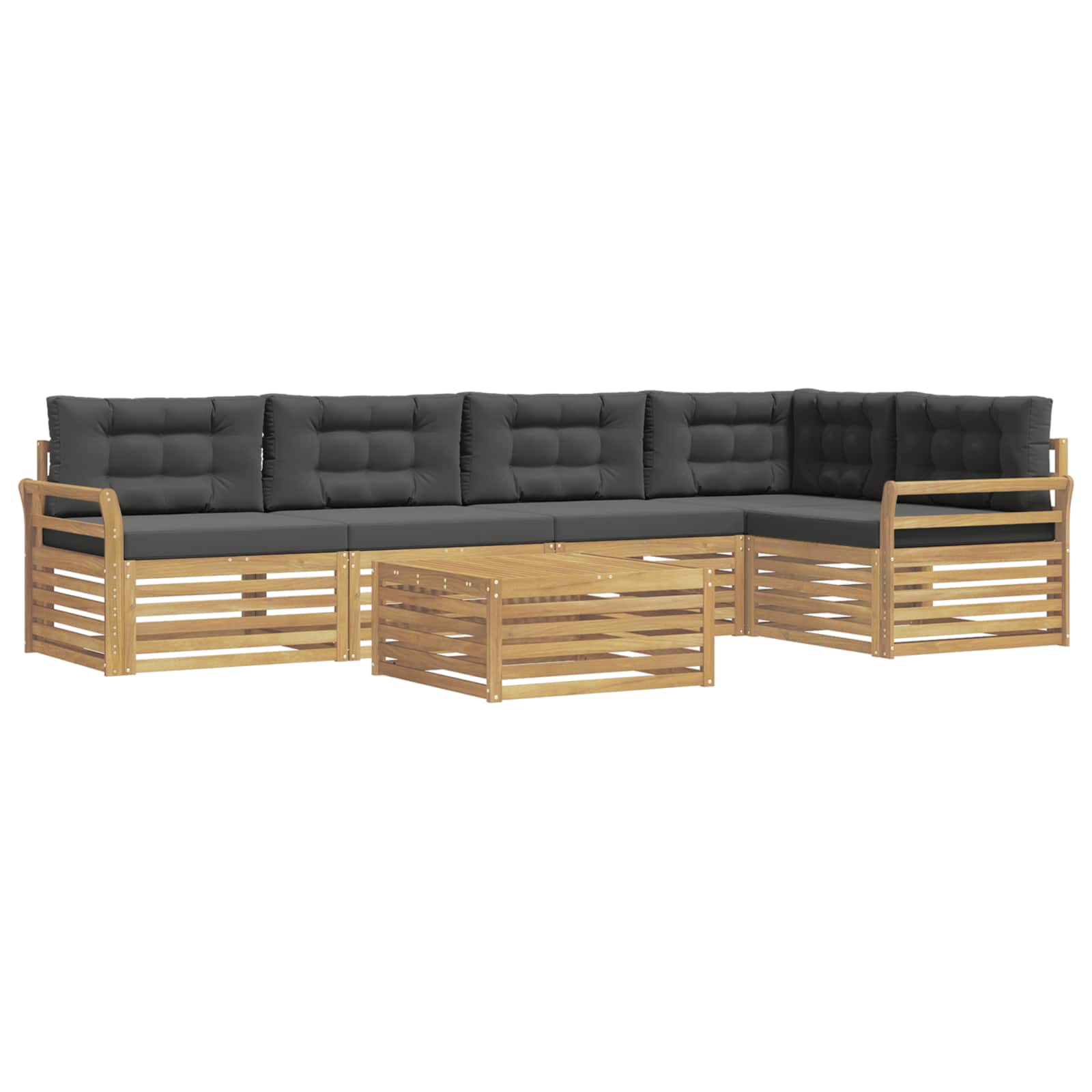 Set vanjskih sofa 6 kom. Bijela i antracit Poliester