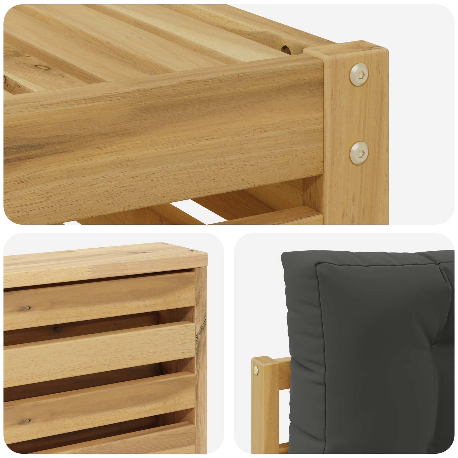 Set vanjskih sofa 6 kom. Bijela i antracit Poliester