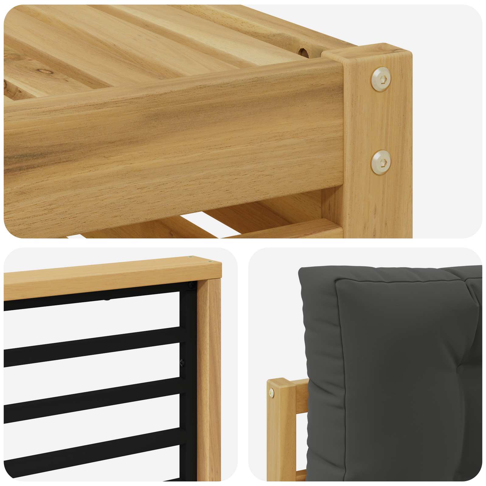 Set vanjskih sofa 6 kom. Bijela i antracit Poliester