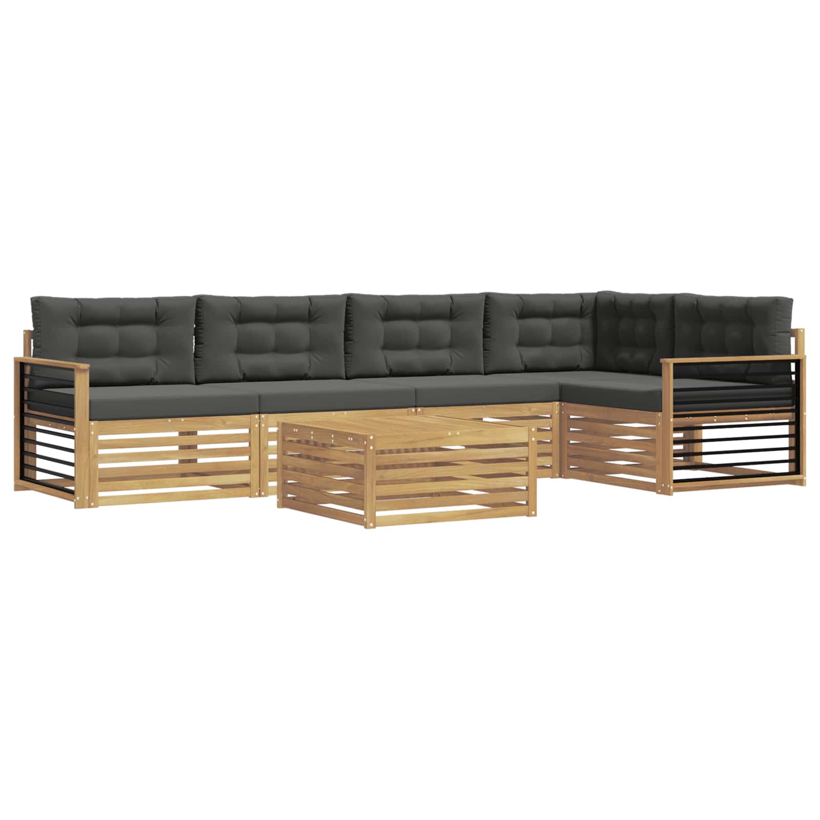 Set vanjskih sofa 6 kom. Bijela i antracit Poliester