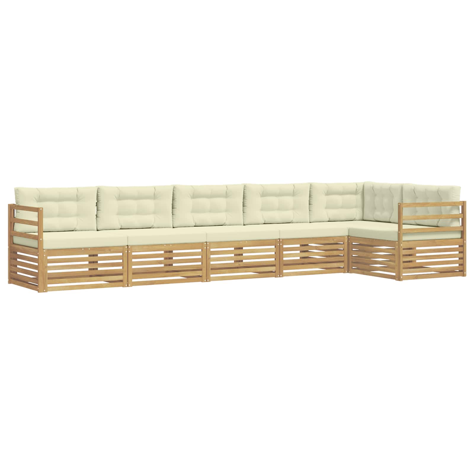 Set vanjskih sofa 6 pcs Bijela i krem 404 x 166,5 x 73 cm