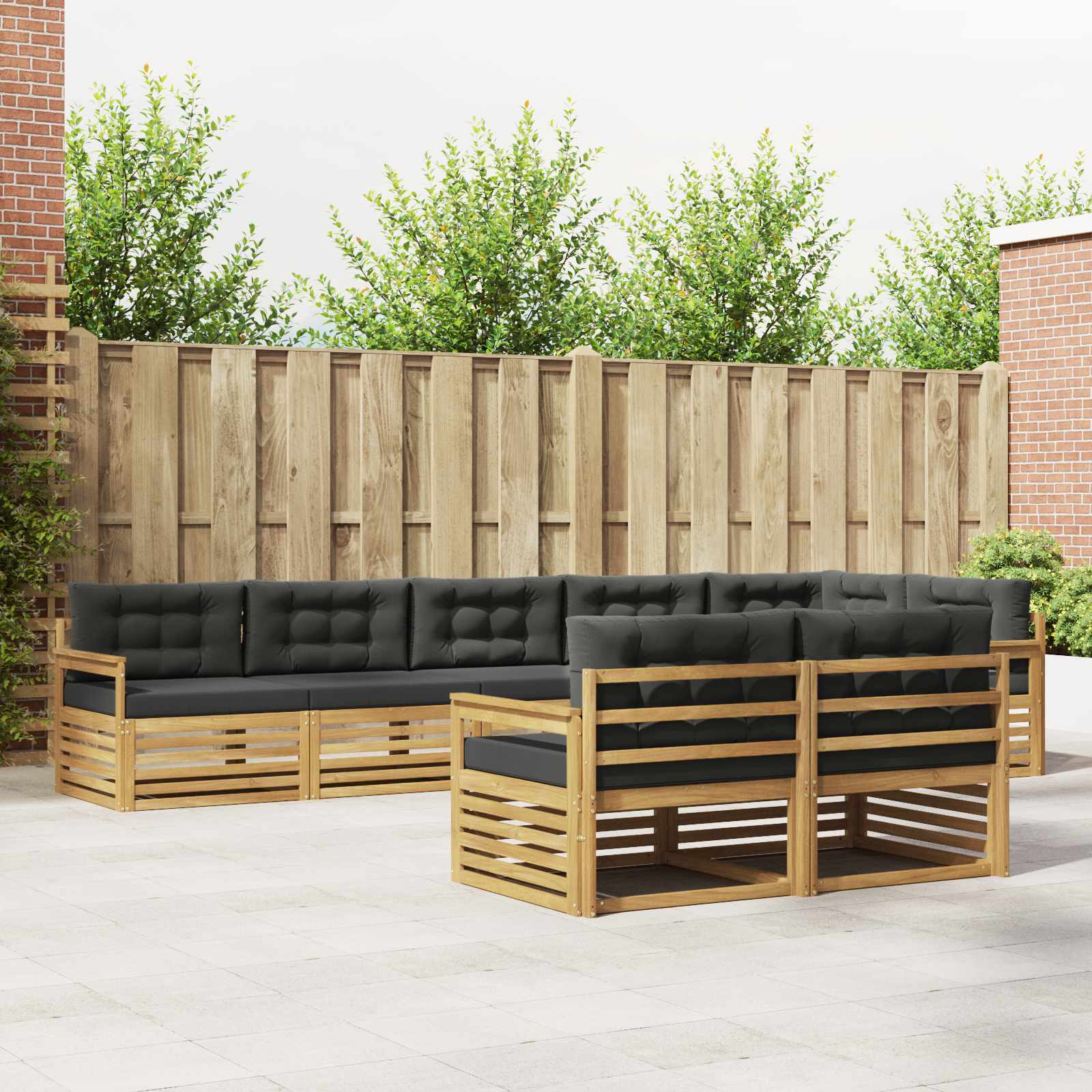 Set vanjskih sofa s jastukom 8 pcs Bijela i antracit Poliester