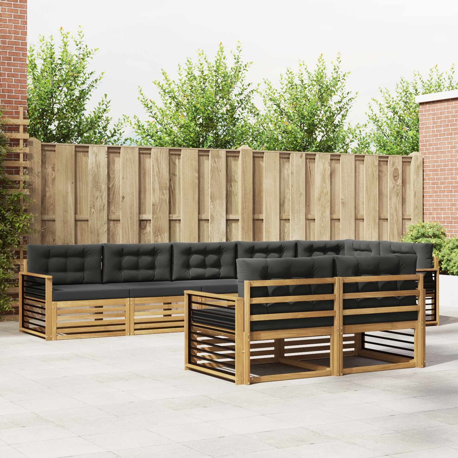 Set vanjskih sofa s jastukom 8 pcs Bijela i antracit Poliester
