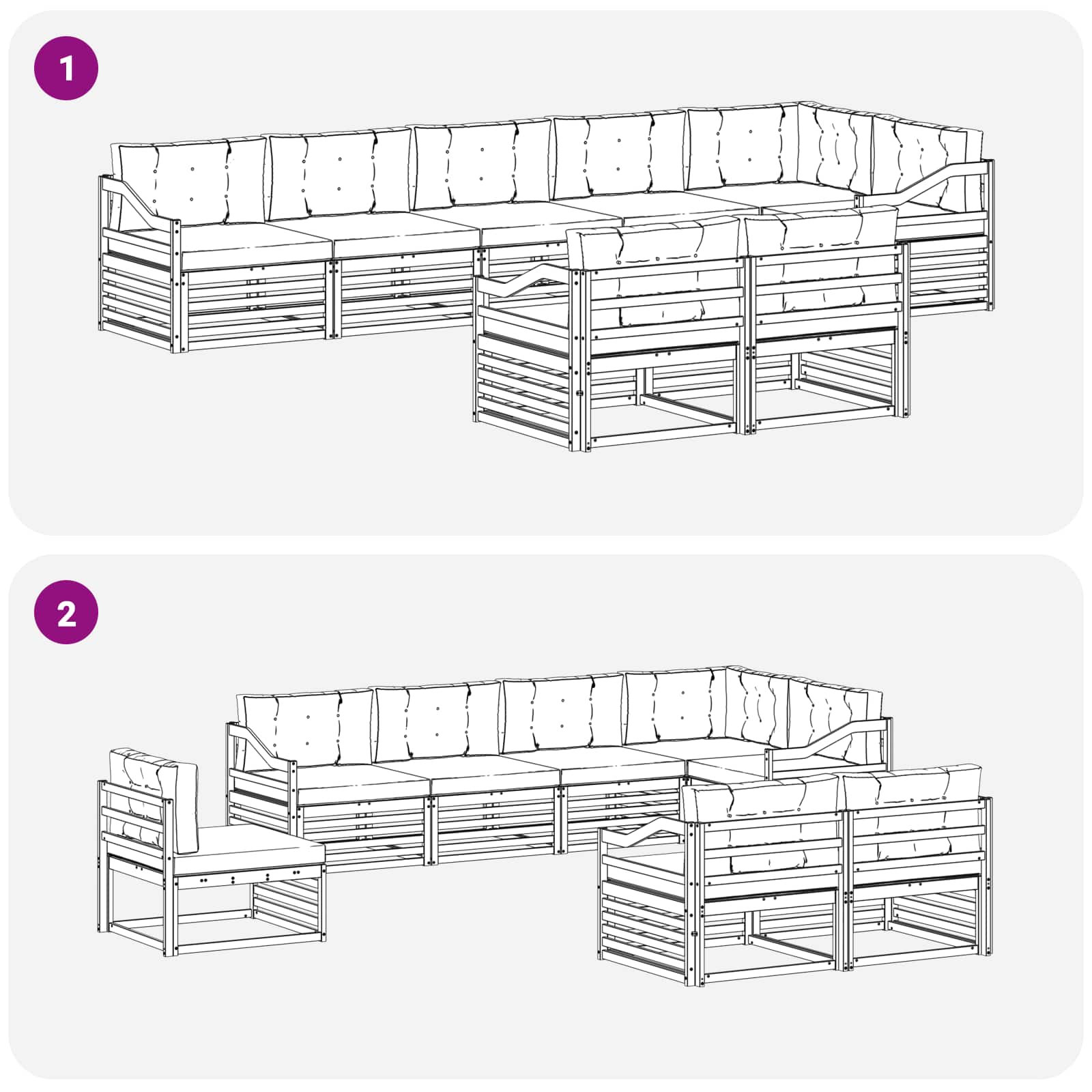 Set vanjskih sofa s jastukom 8 pcs Bijela i antracit Poliester